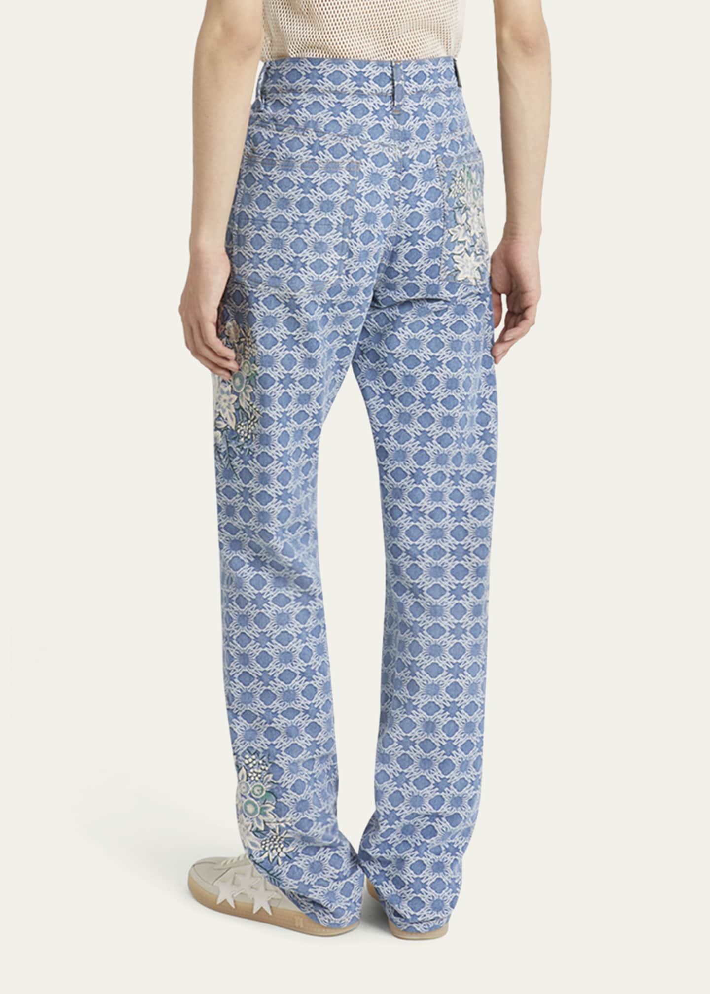 Amiri Men's Floral Embroidered MA Quad Jeans Image 3 of 5