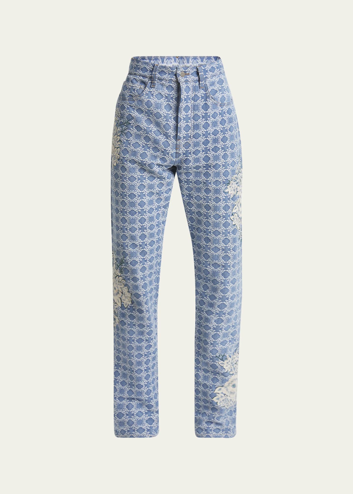 Amiri Men's Floral Embroidered MA Quad Jeans Image 1 of 5