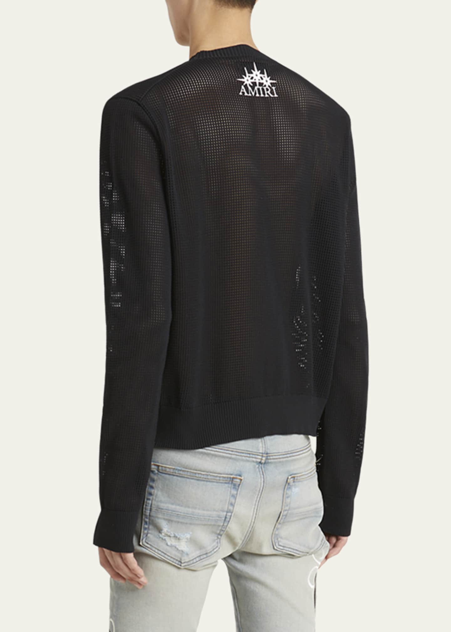 Amiri Men's Starburst Mesh Sweater Image 3 of 5