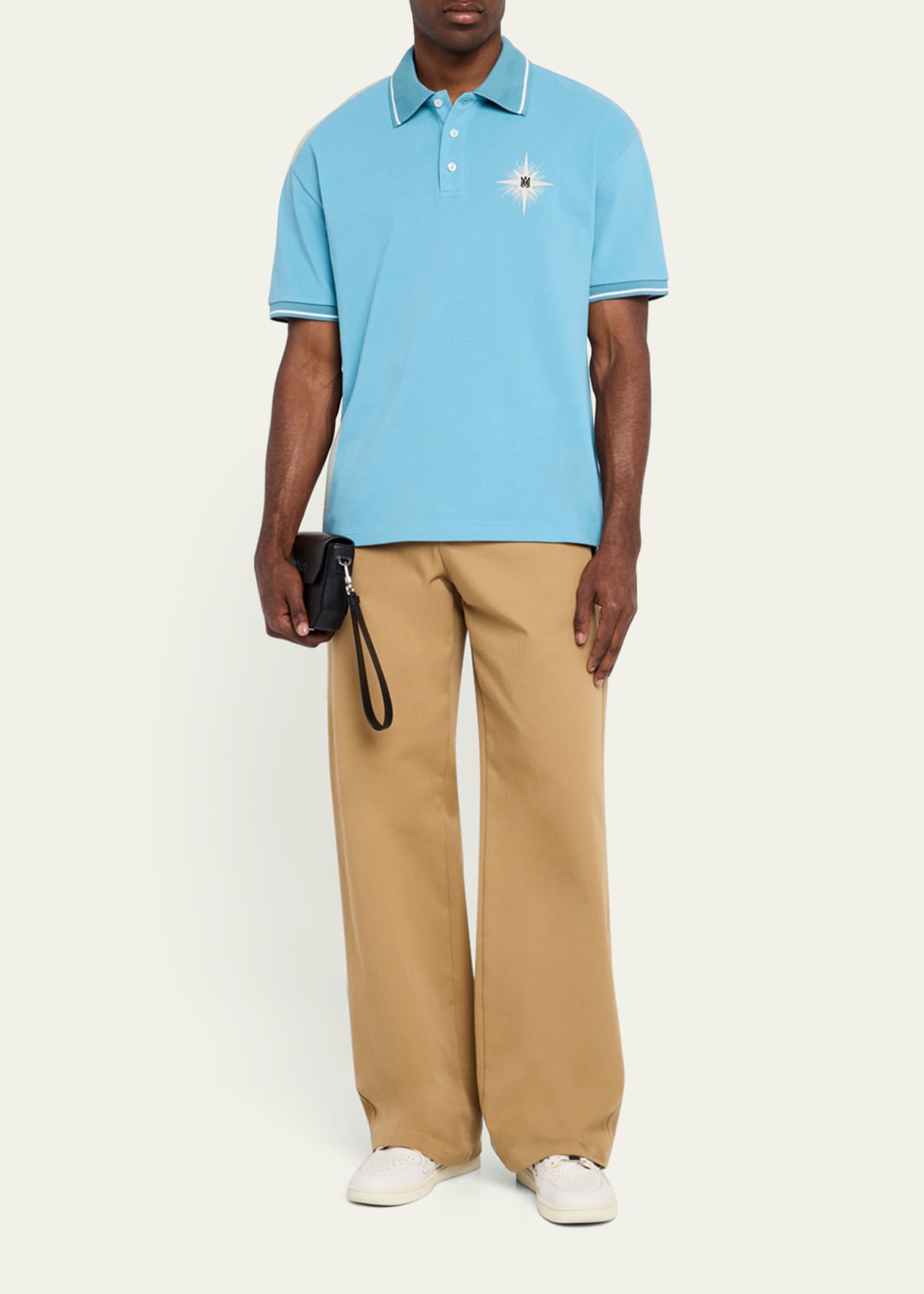Amiri Men's Starburst Cotton Polo Shirt - Bergdorf Goodman