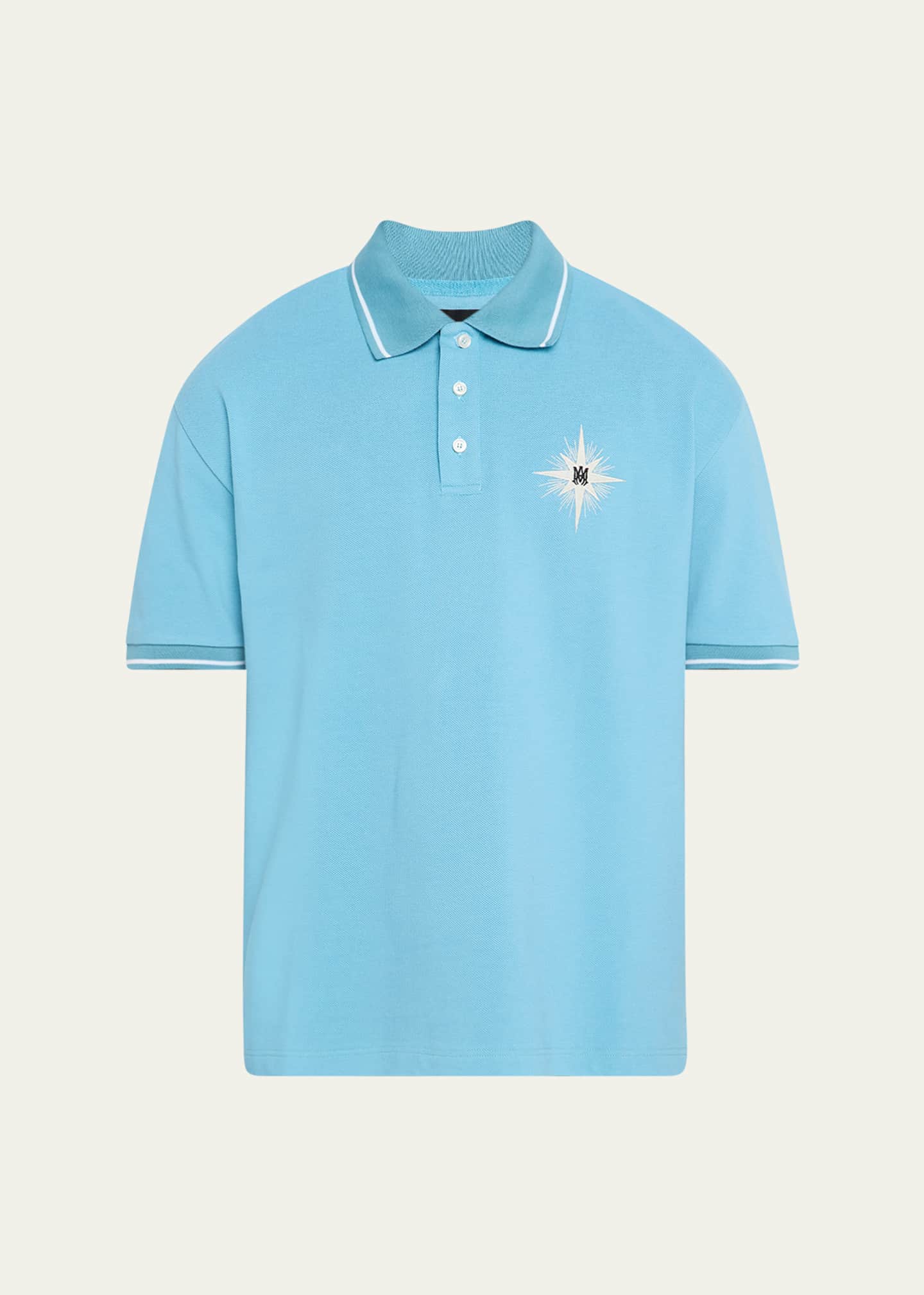 Amiri Men's Starburst Cotton Polo Shirt - Bergdorf Goodman