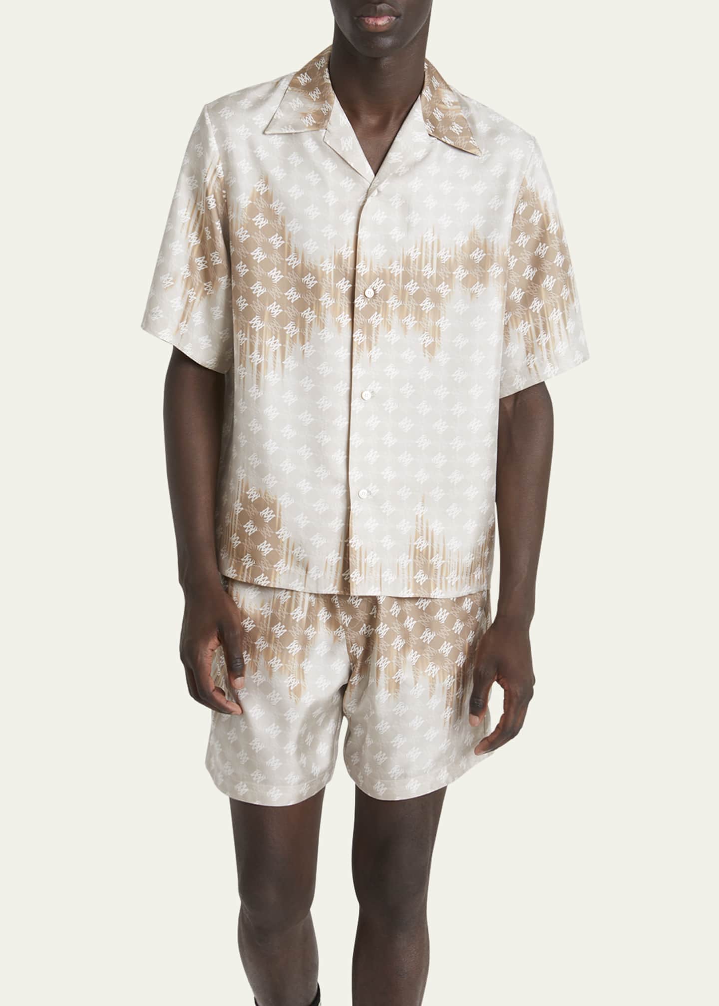 Amiri Men's MA Quad Bleached Camp Shirt - Bergdorf Goodman