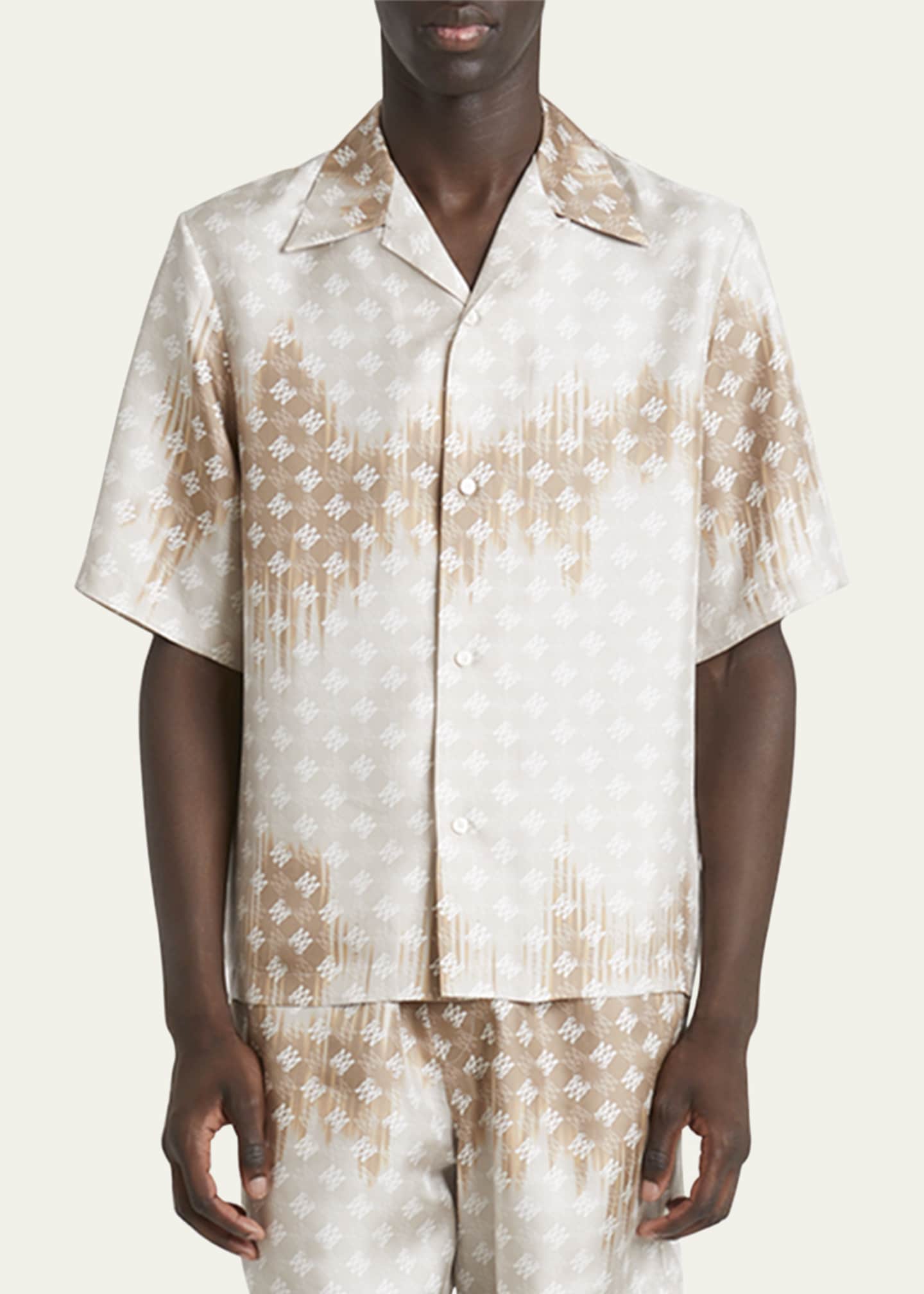 Amiri Men's MA Quad Bleached Camp Shirt - Bergdorf Goodman