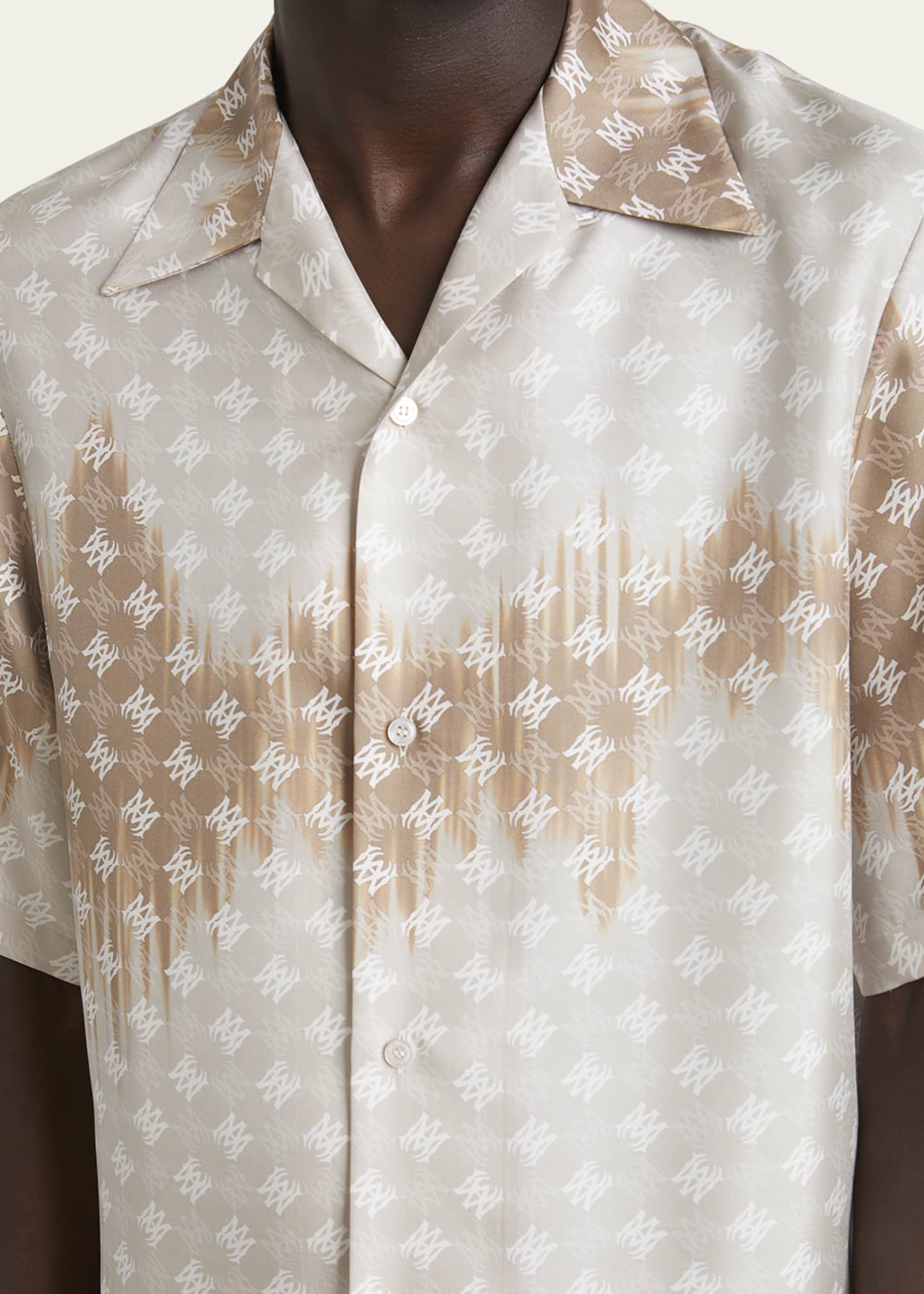 Amiri Men's MA Quad Bleached Camp Shirt - Bergdorf Goodman