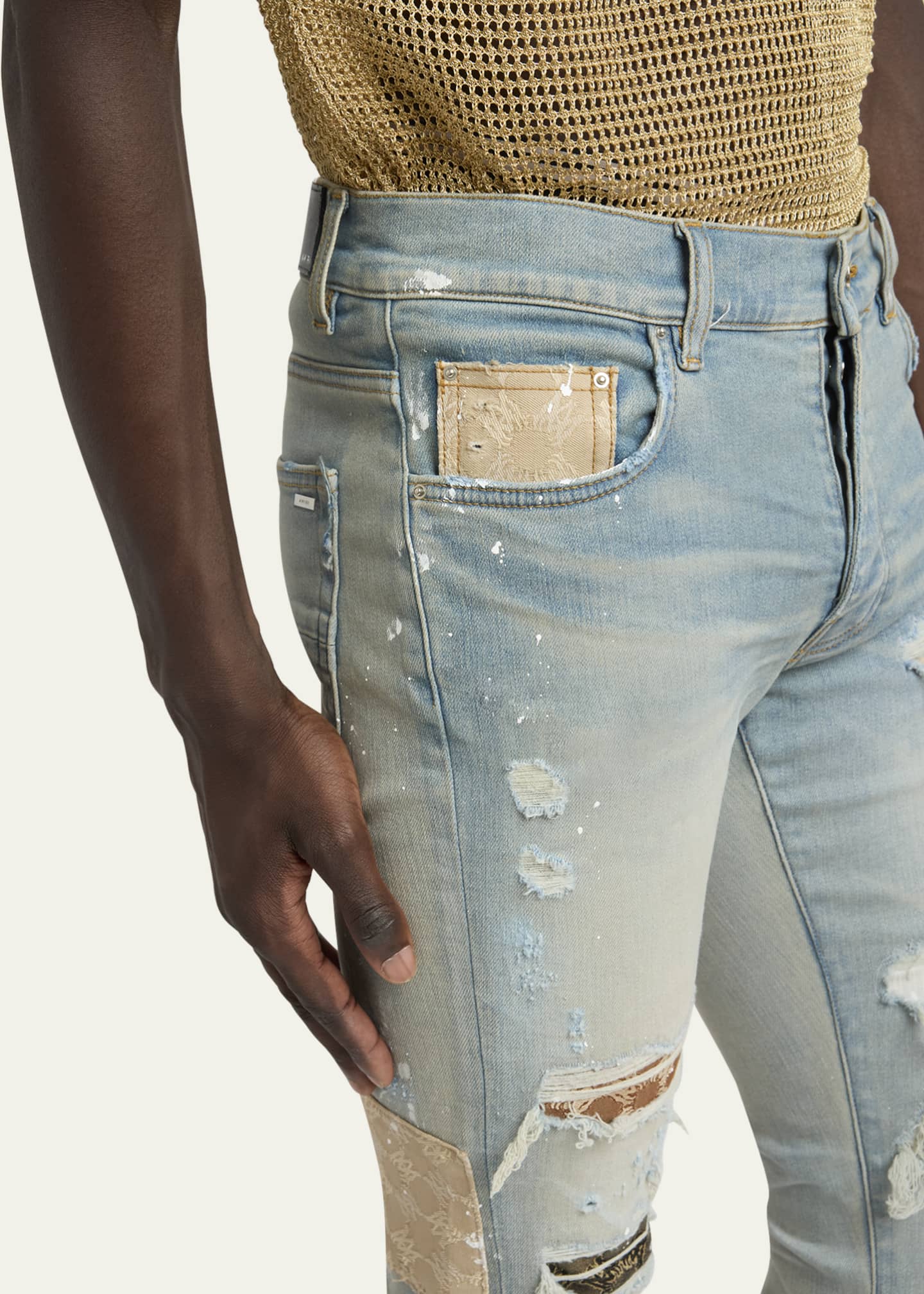 Amiri Men's MA Quad Art Patch Skinny Jeans - Bergdorf Goodman