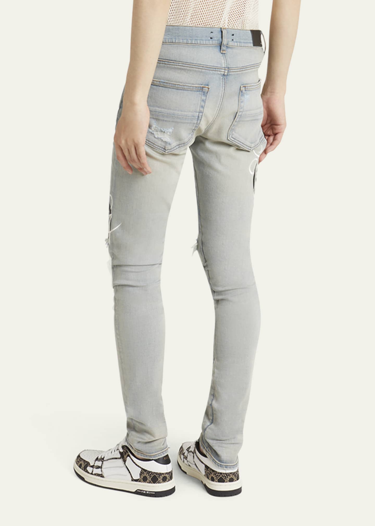Amiri Men's MA Music Note Skinny Jeans Image 3 of 5