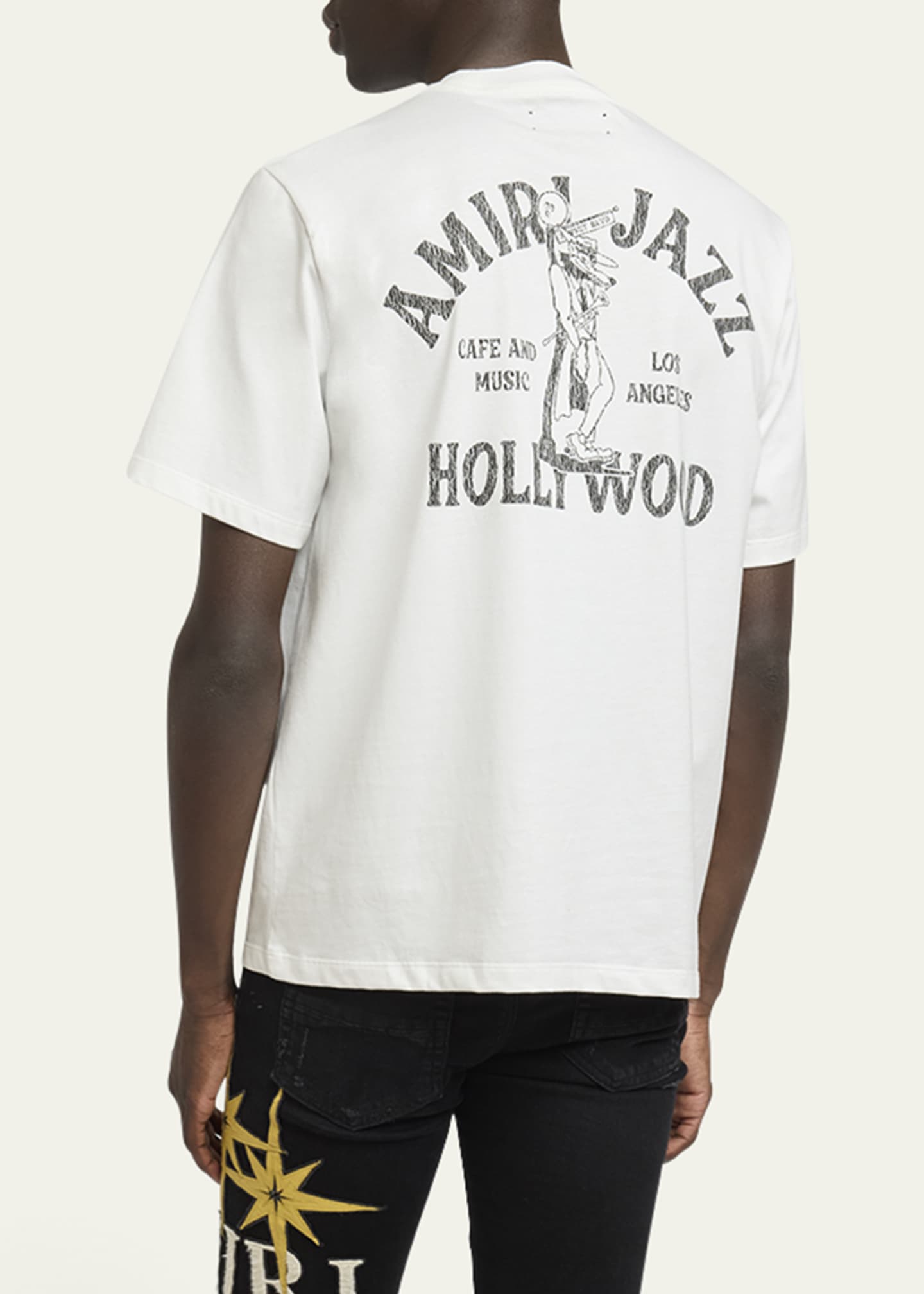 24AW new/AMIRI ジャズウルフグラフィックTシャツ T-Shirt White Amiri Men's Jazz Wolf Graphic T-Shirt - Bergdorf Goodman