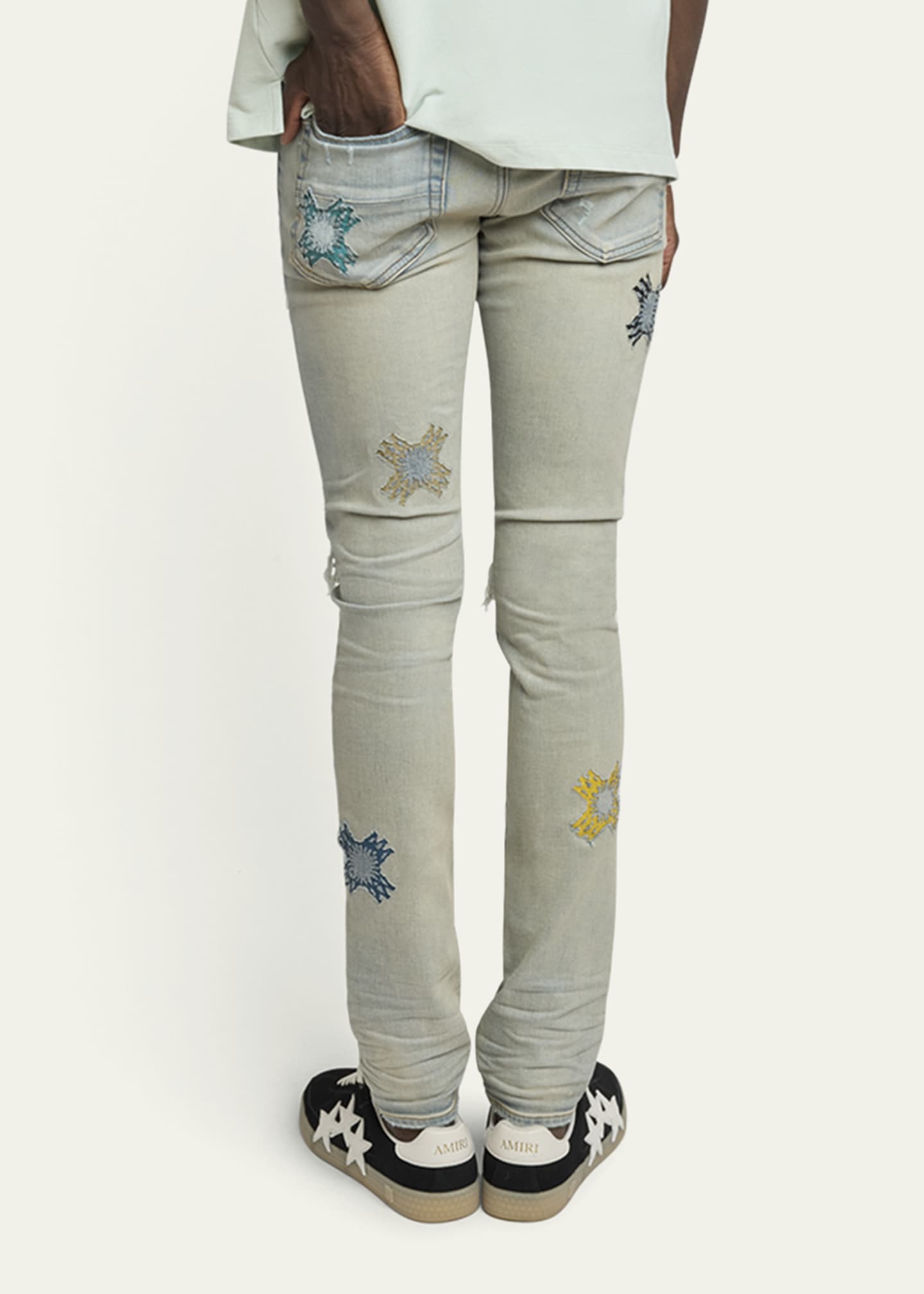 AMIRI アミリ MX1 MA Quad Cut Outダメージデニムパンツ ブルー Amiri Men's MX1 MA Quad Cutout Jeans - Bergdorf Goodman
