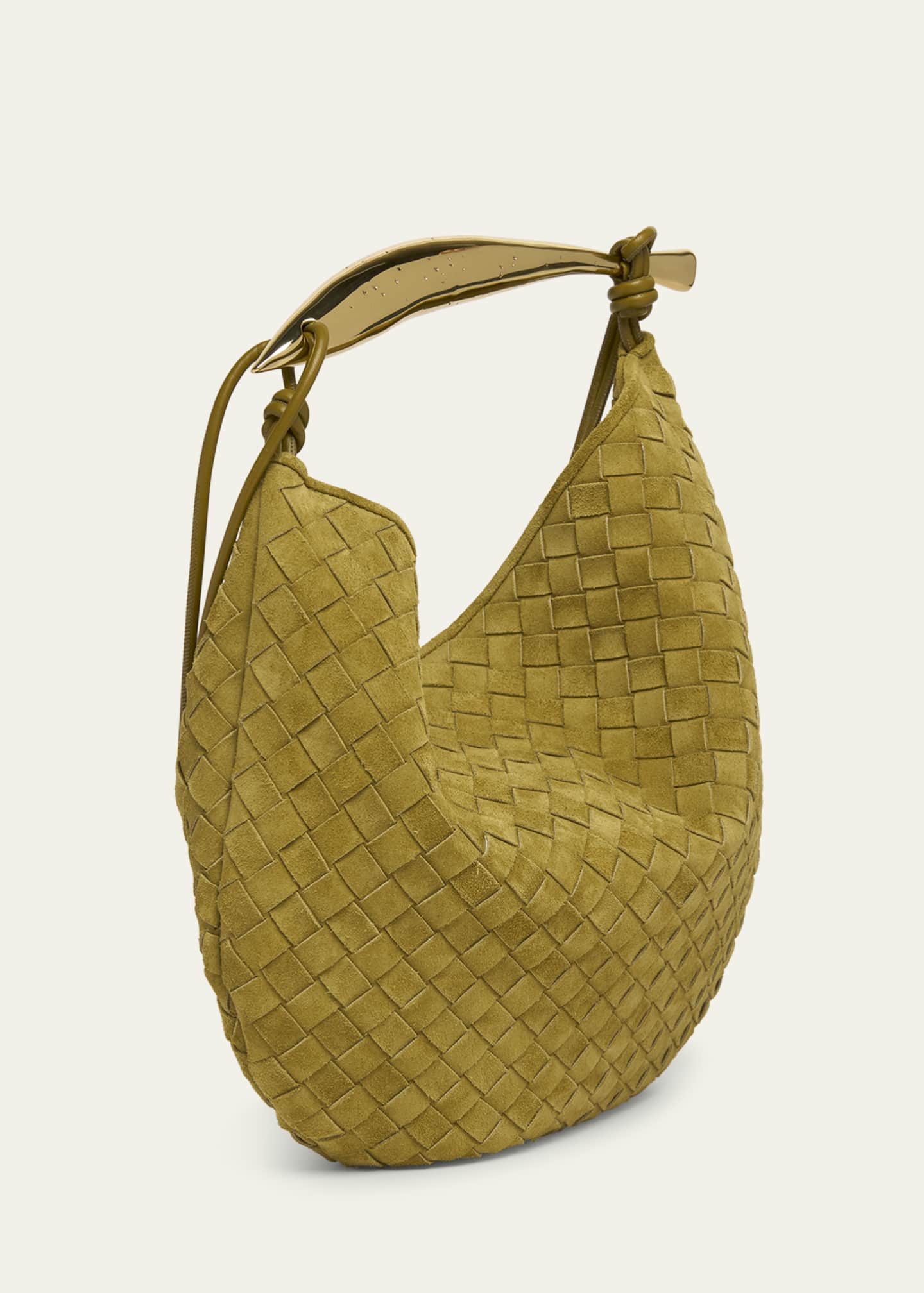 Bottega Veneta Sardine Medium Suede Hobo Bag Image 3 of 6