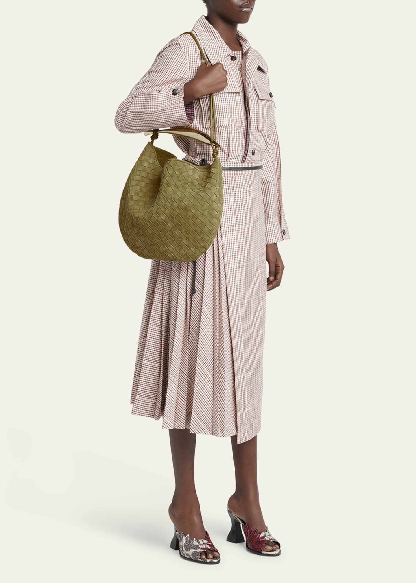 Bottega Veneta Sardine Medium Suede Hobo Bag Image 5 of 6