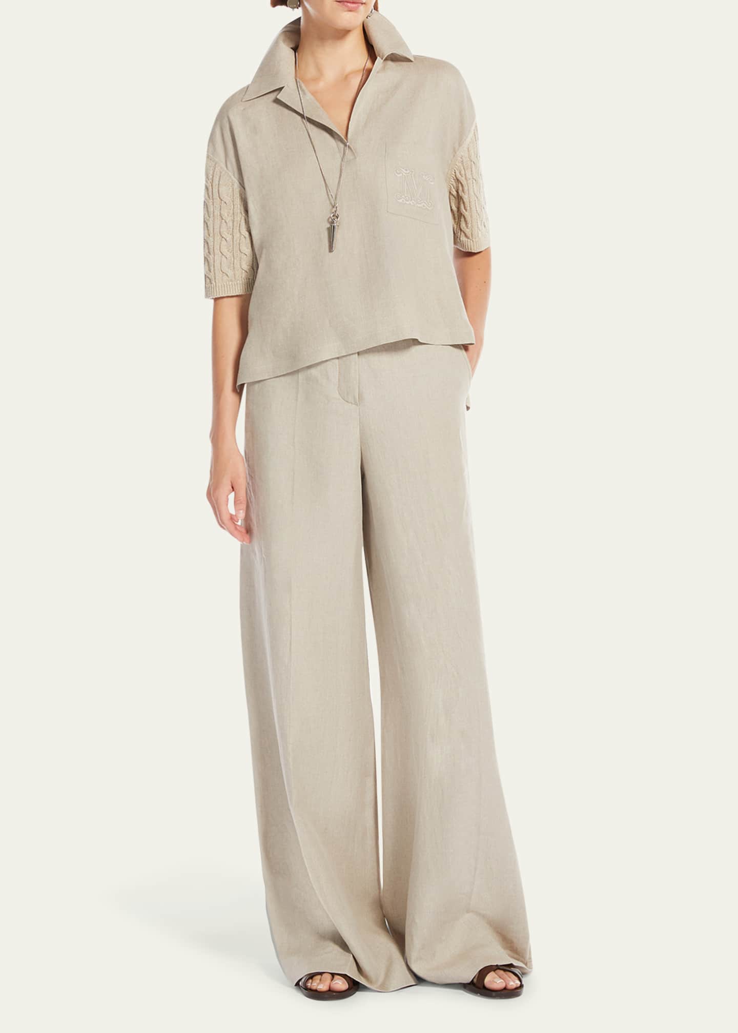 Max Mara Sequoia Long Wide Leg Trousers Image 2 of 4