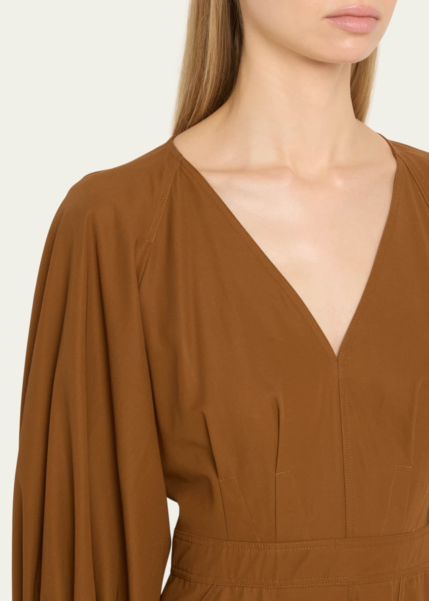 Max Mara Pedaggi Pleated Front Midi Dress Image 5 of 5
