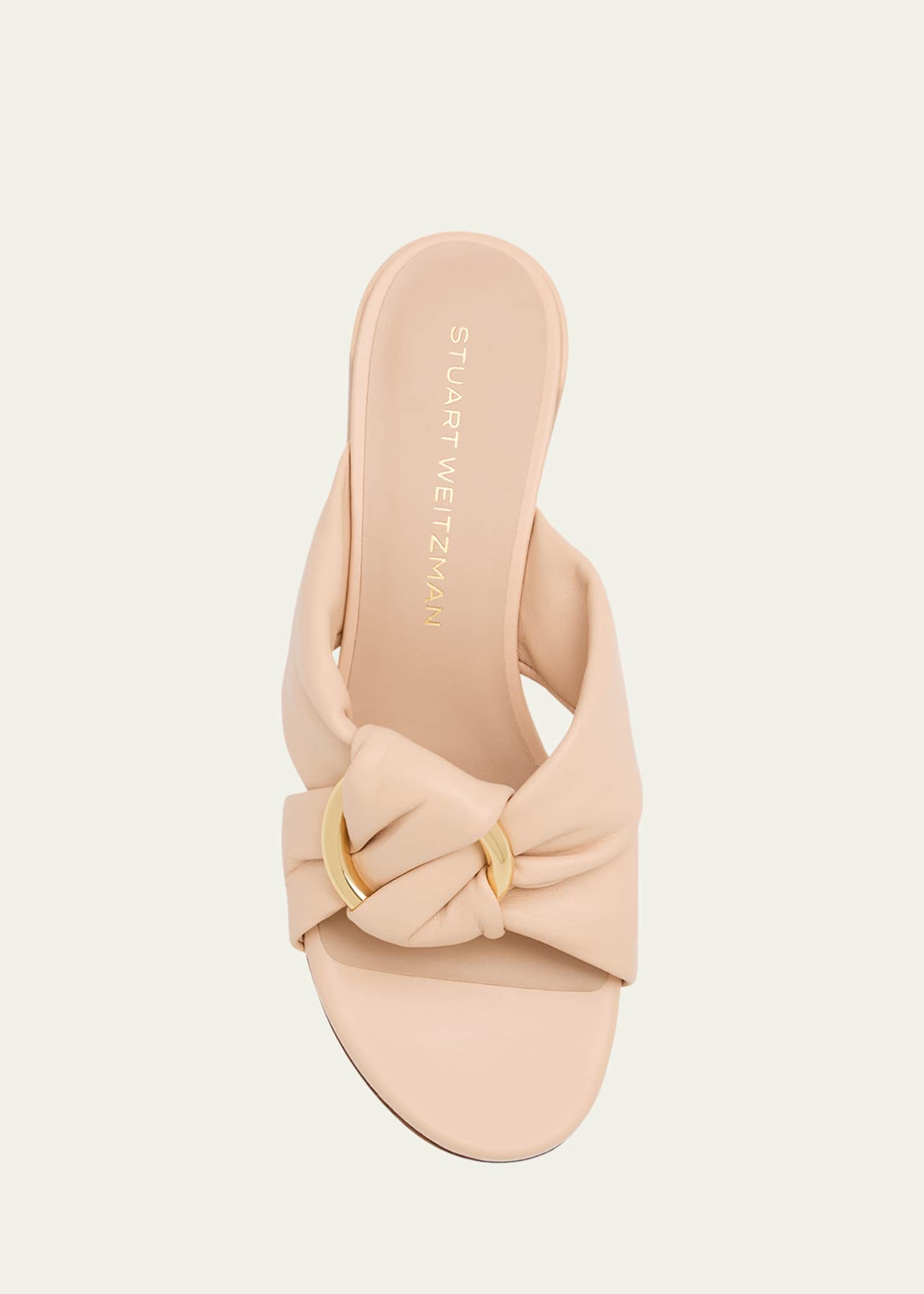 Stuart Weitzman Cece Leather Twisted Ring Slide Sandals Image 4 of 4