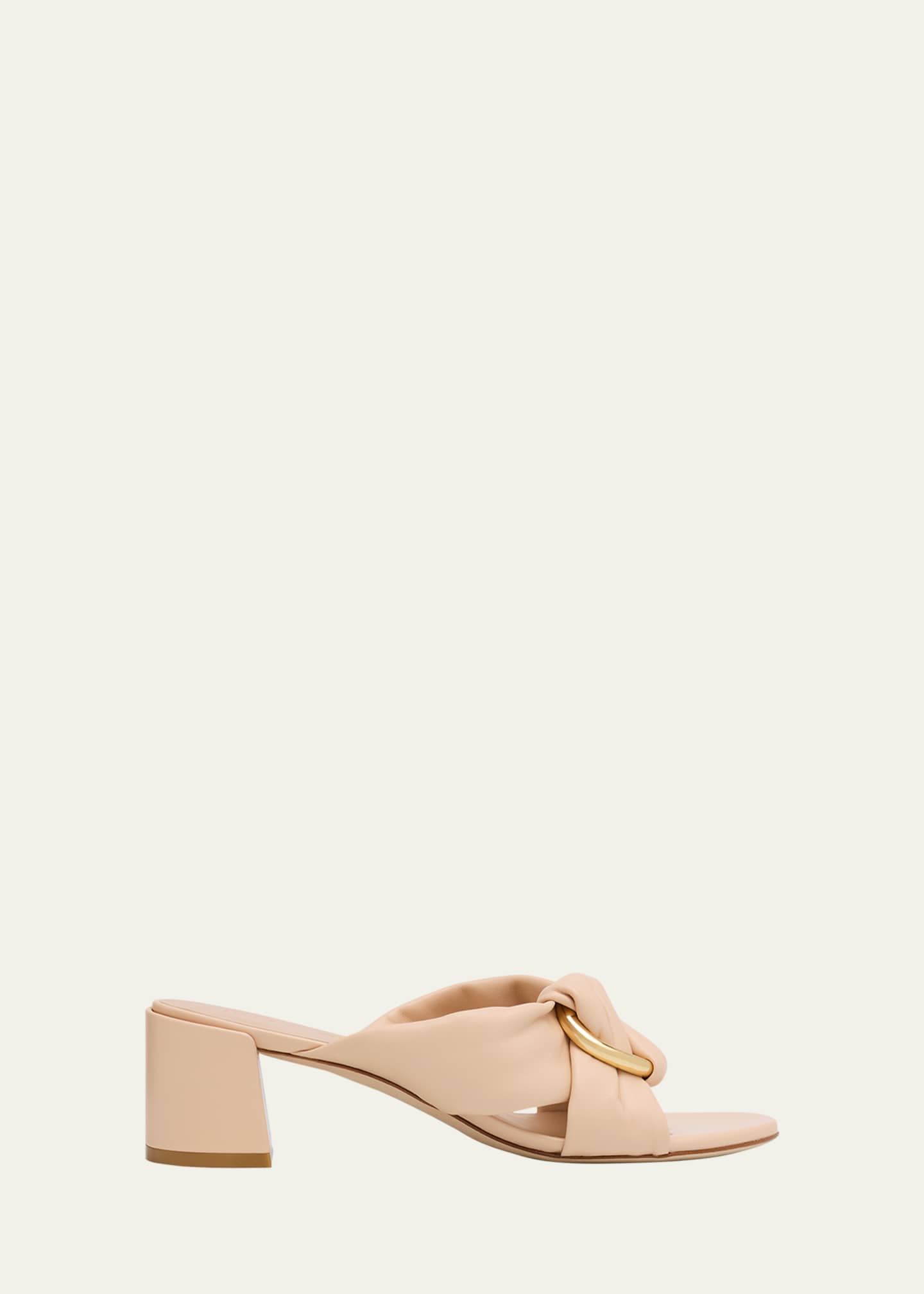 Stuart Weitzman Cece Leather Twisted Ring Slide Sandals Image 1 of 4
