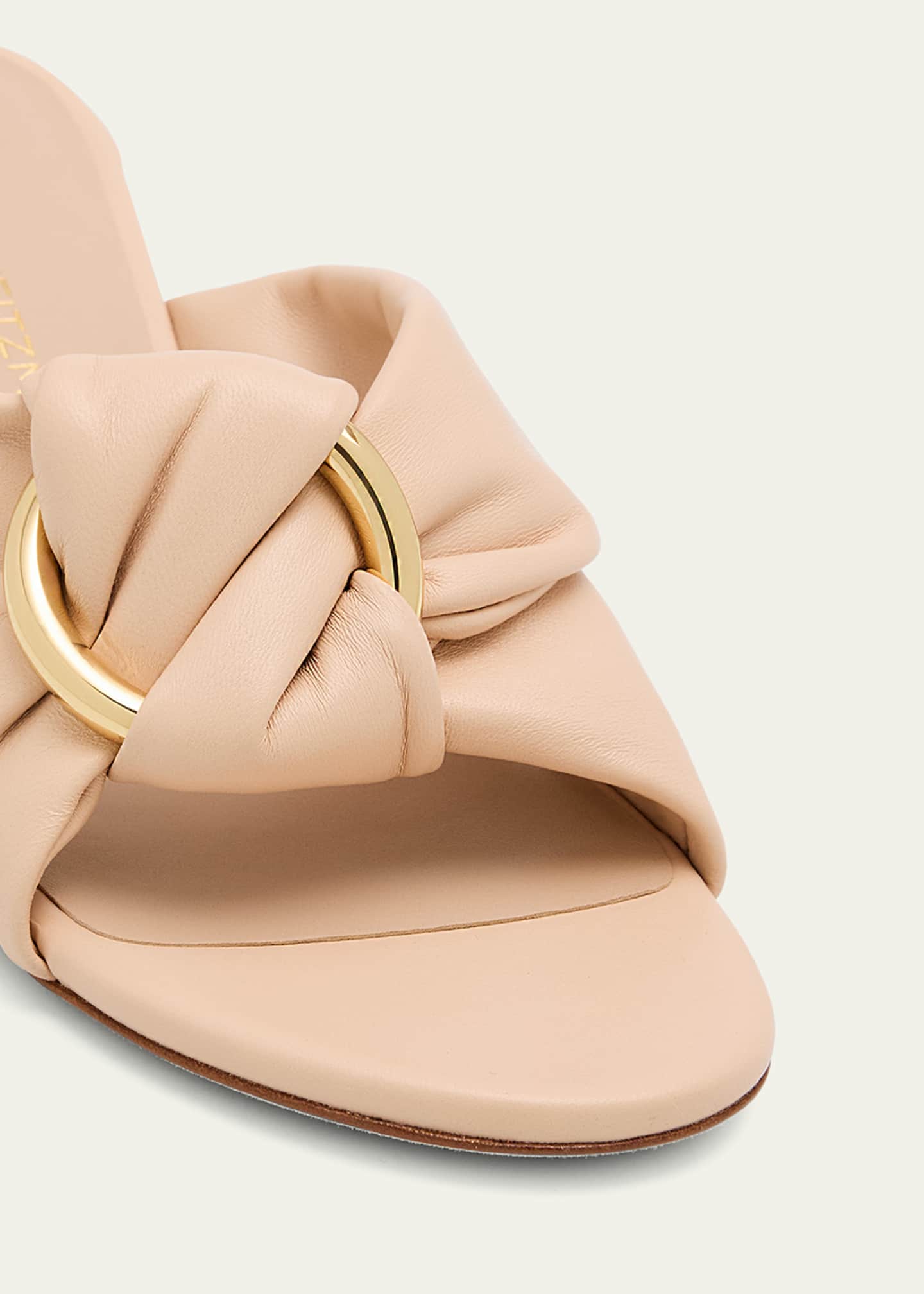 Stuart Weitzman Cece Leather Twisted Ring Slide Sandals Image 3 of 4