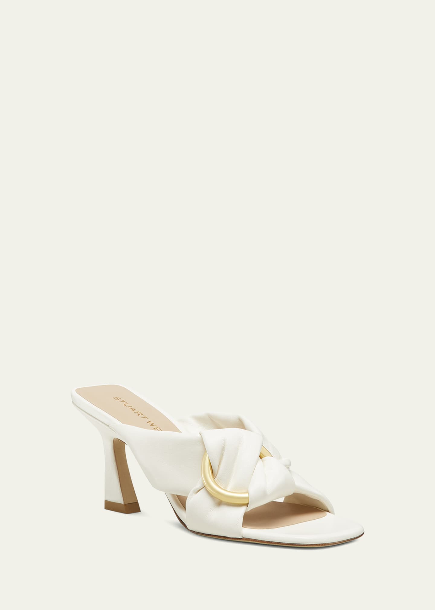 Stuart Weitzman Cece Leather Twisted Ring Slide Sandals Image 2 of 6