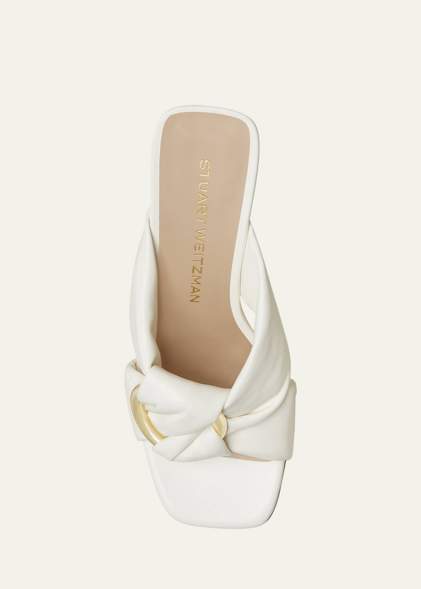 Stuart Weitzman Cece Leather Twisted Ring Slide Sandals Image 6 of 6