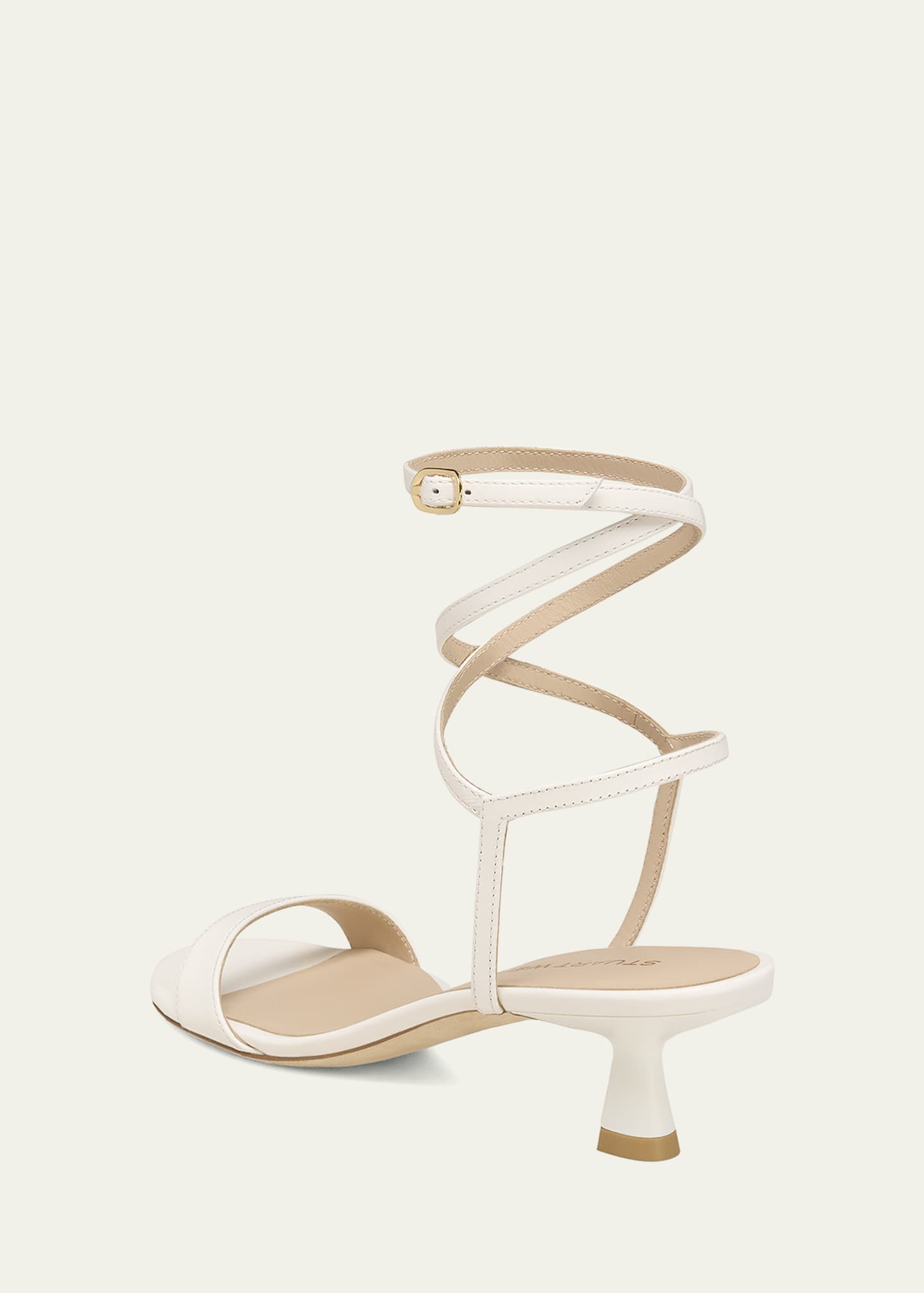 Stuart Weitzman Nudist Leather Ankle-Wrap Sandals Image 6 of 6