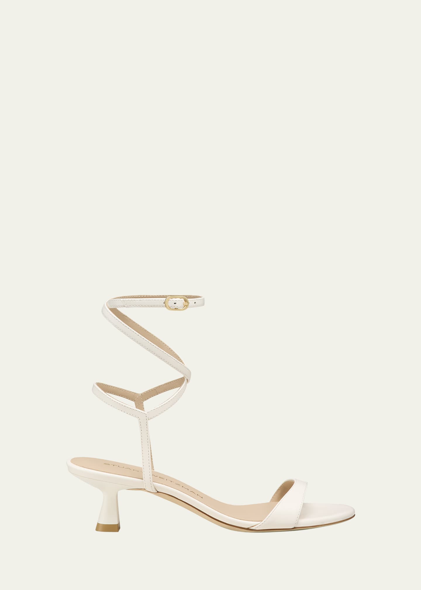 Stuart Weitzman Nudist Leather Ankle-Wrap Sandals Image 1 of 6