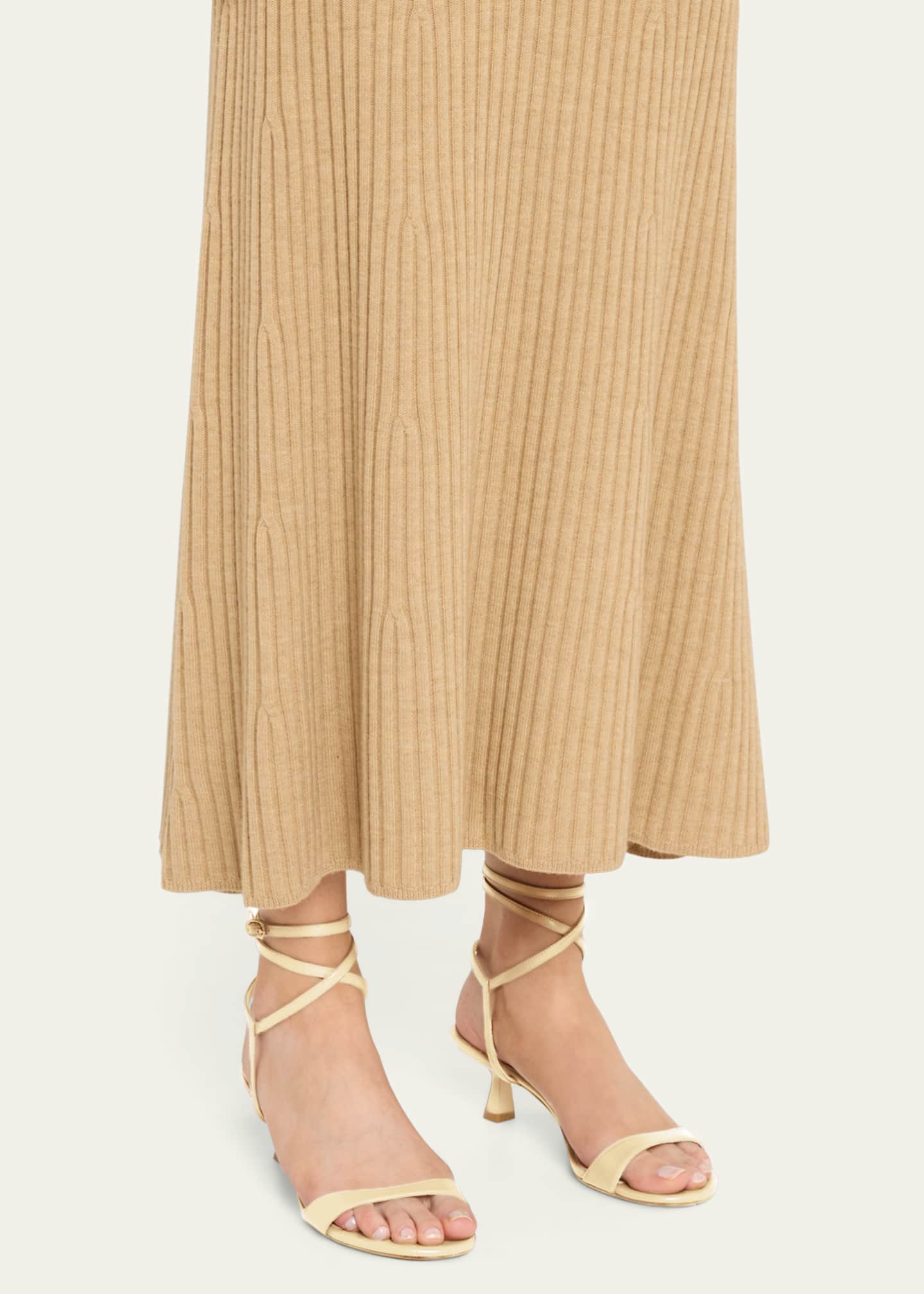 Stuart Weitzman Nudist Leather Ankle-Wrap Sandals Image 2 of 6