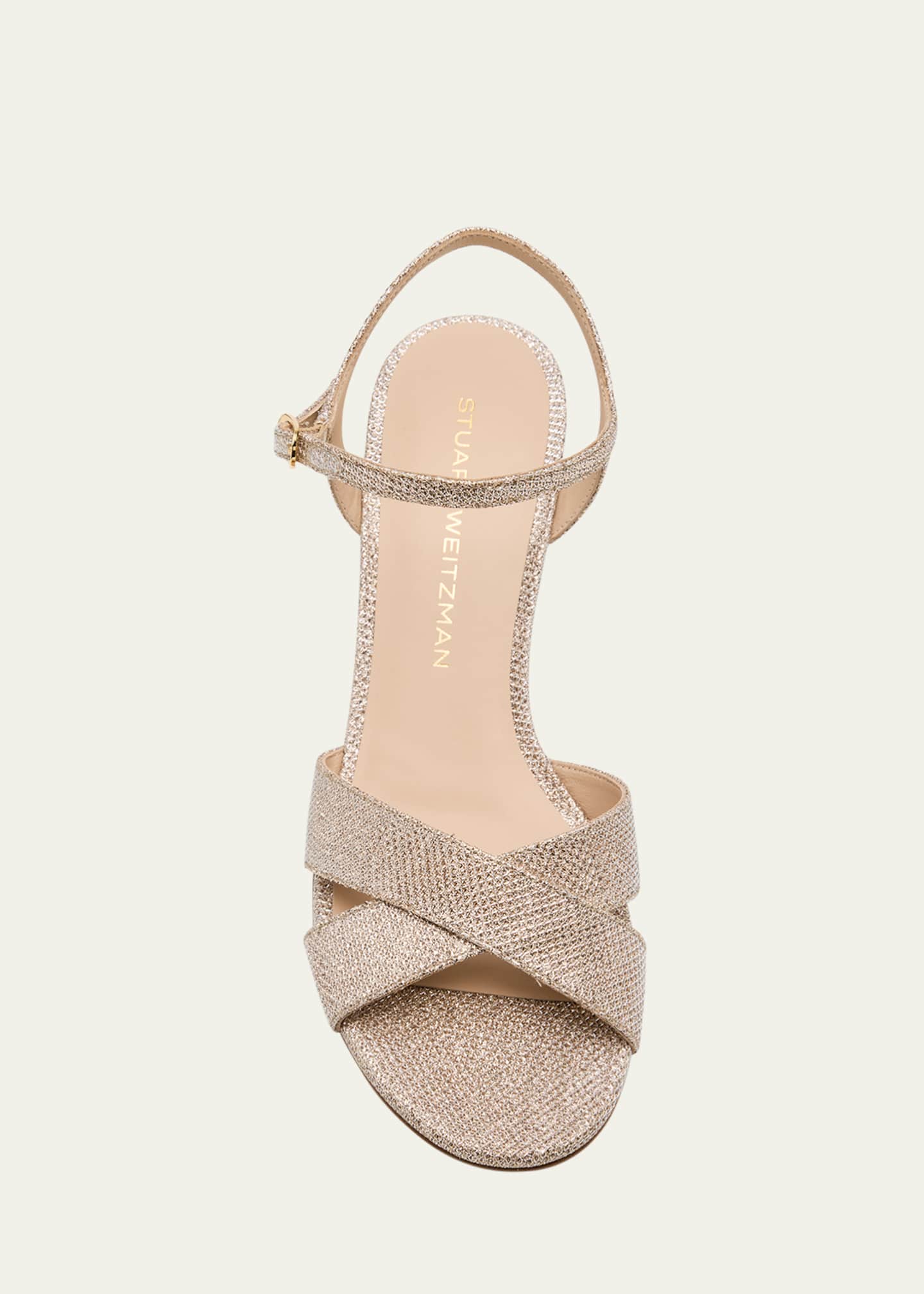 Stuart Weitzman Dayna Metallic Crisscross Wedge Sandals Image 6 of 6