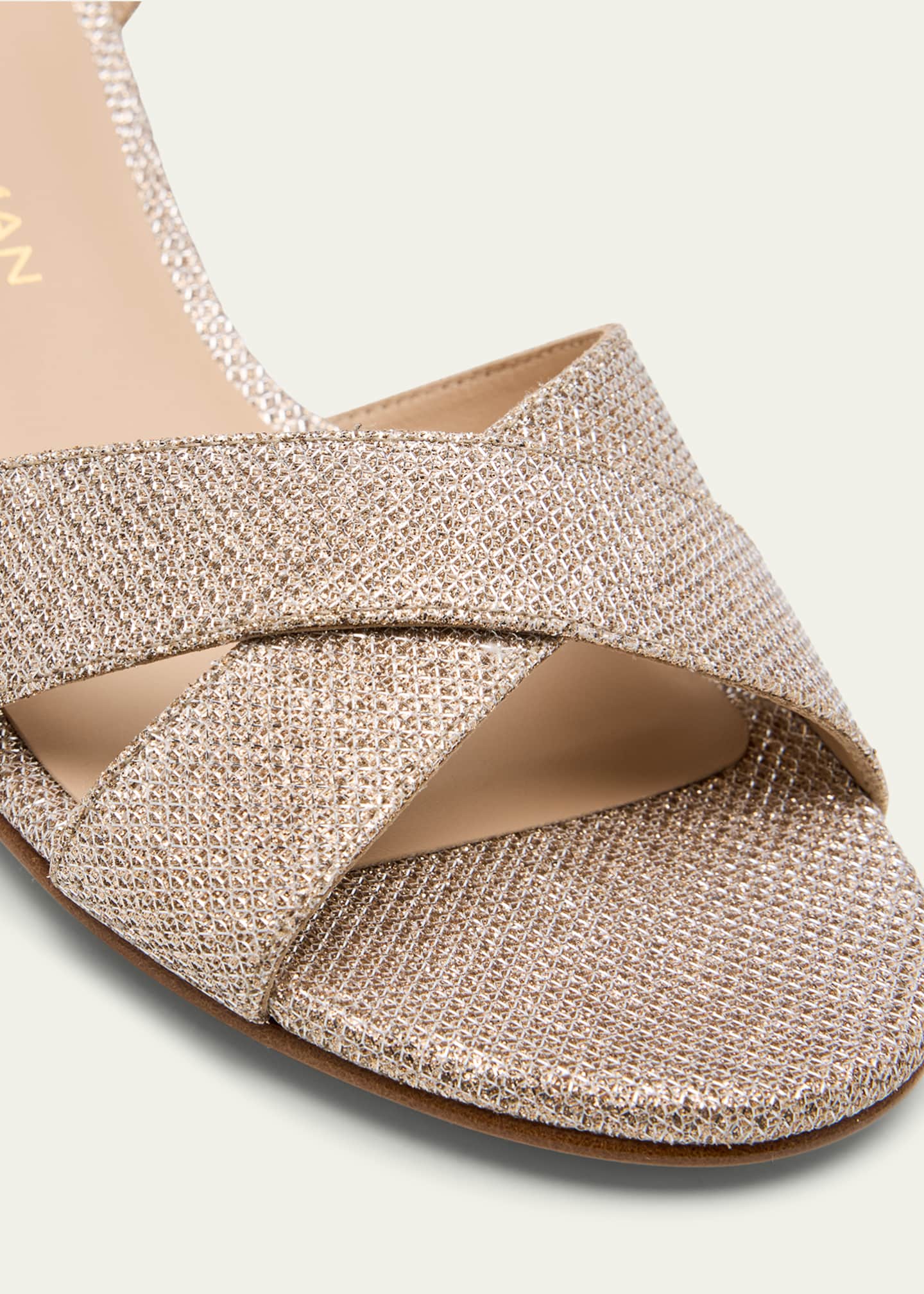 Stuart Weitzman Dayna Metallic Crisscross Wedge Sandals Image 5 of 6