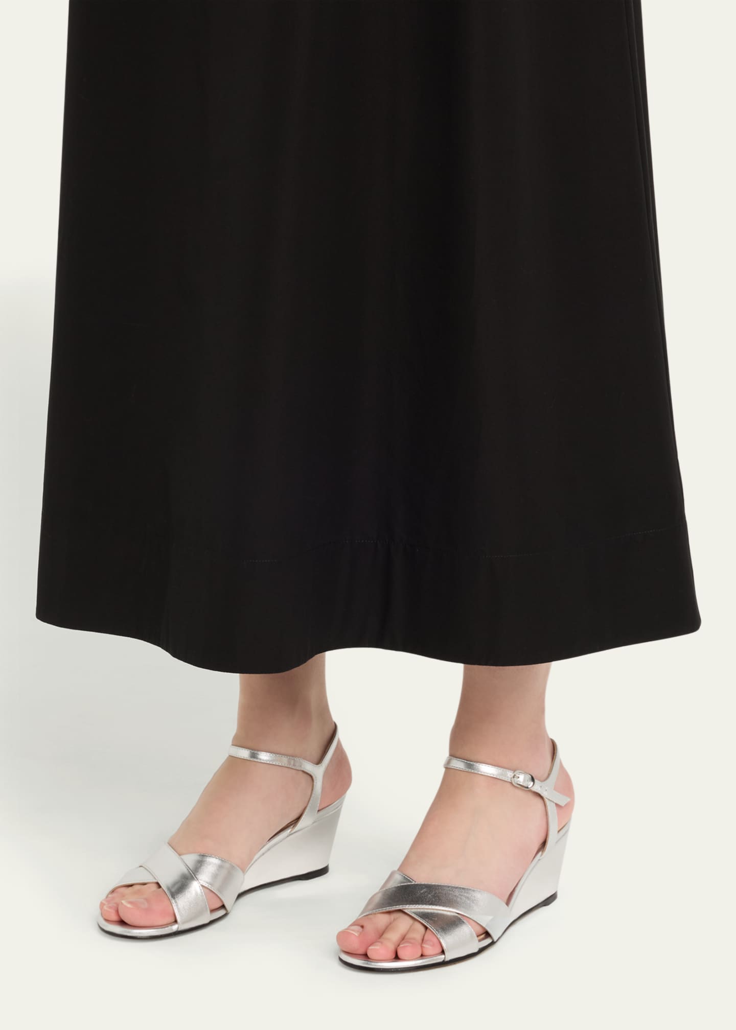 Stuart Weitzman Dayna Metallic Crisscross Wedge Sandals Image 2 of 7