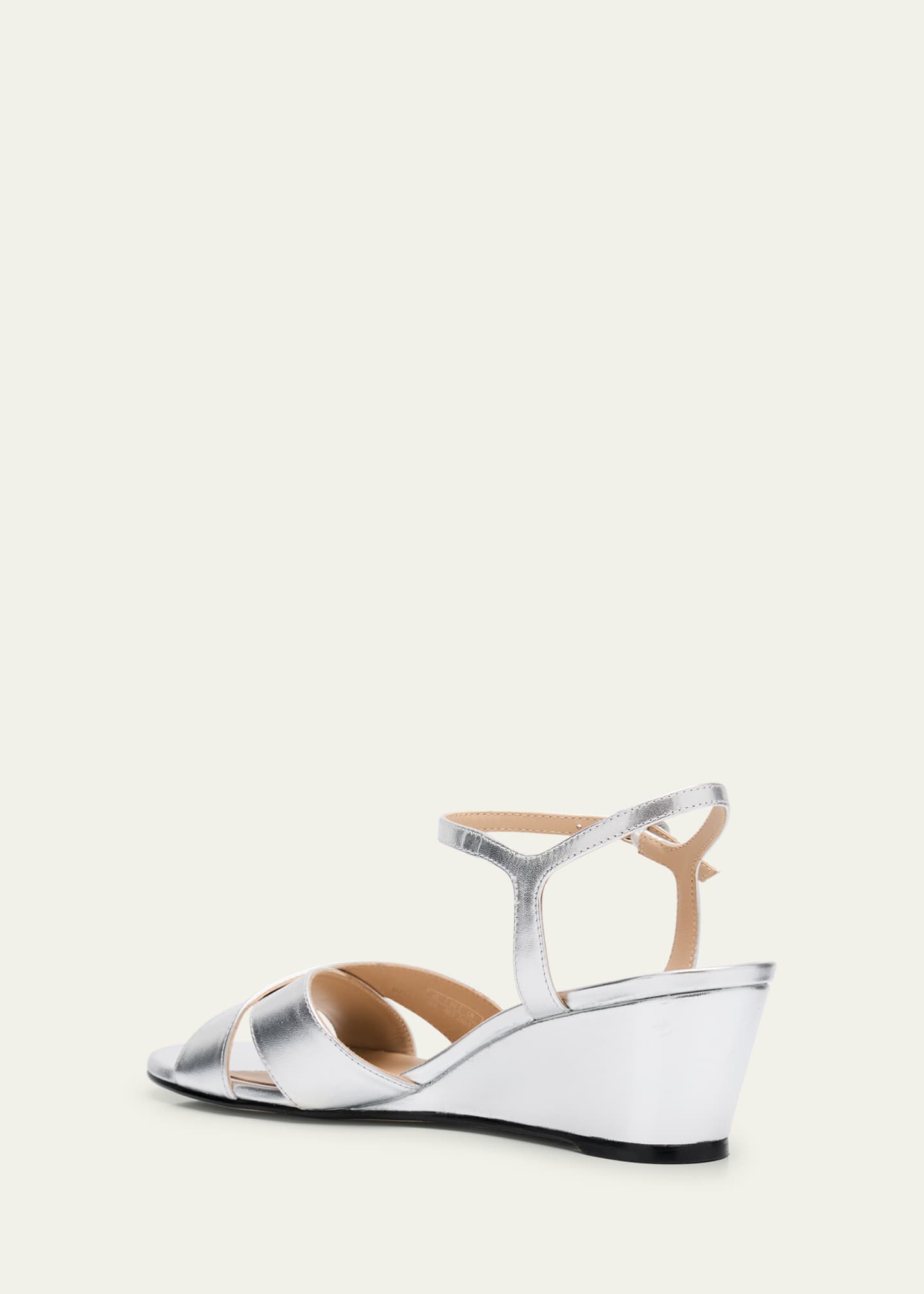 Stuart Weitzman Dayna Metallic Crisscross Wedge Sandals Image 4 of 7