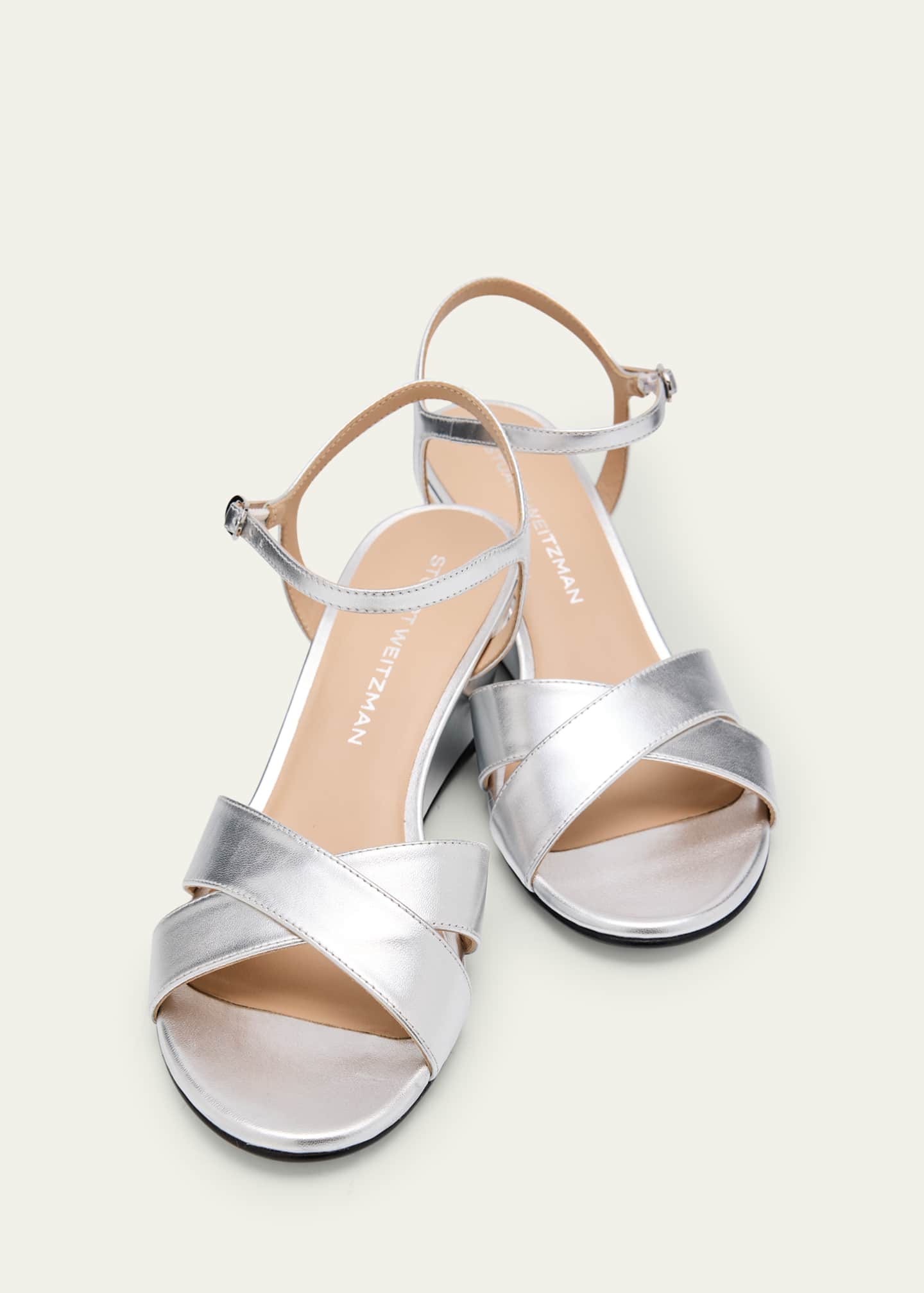 Stuart Weitzman Dayna Metallic Crisscross Wedge Sandals Image 5 of 7