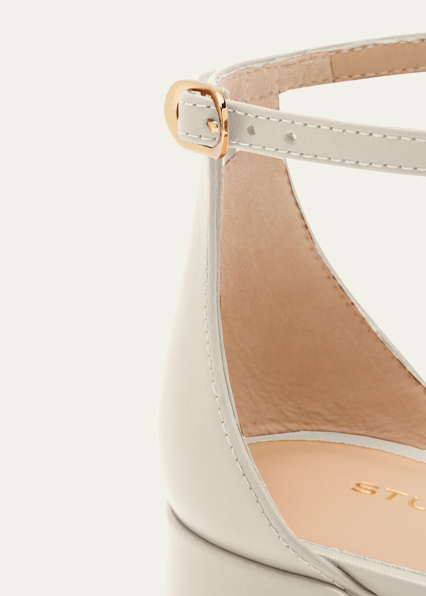Stuart Weitzman Nudist Leather Ankle-Strap Sandals Image 6 of 6