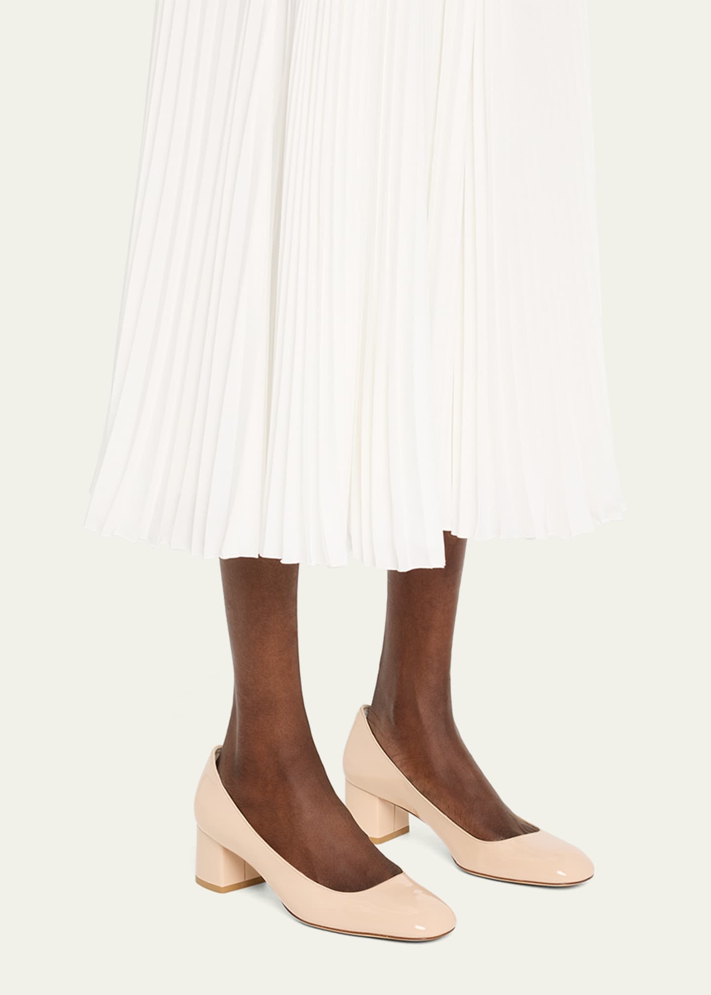 Stuart Weitzman Maeve Patent Block-Heel Pumps Image 2 of 6