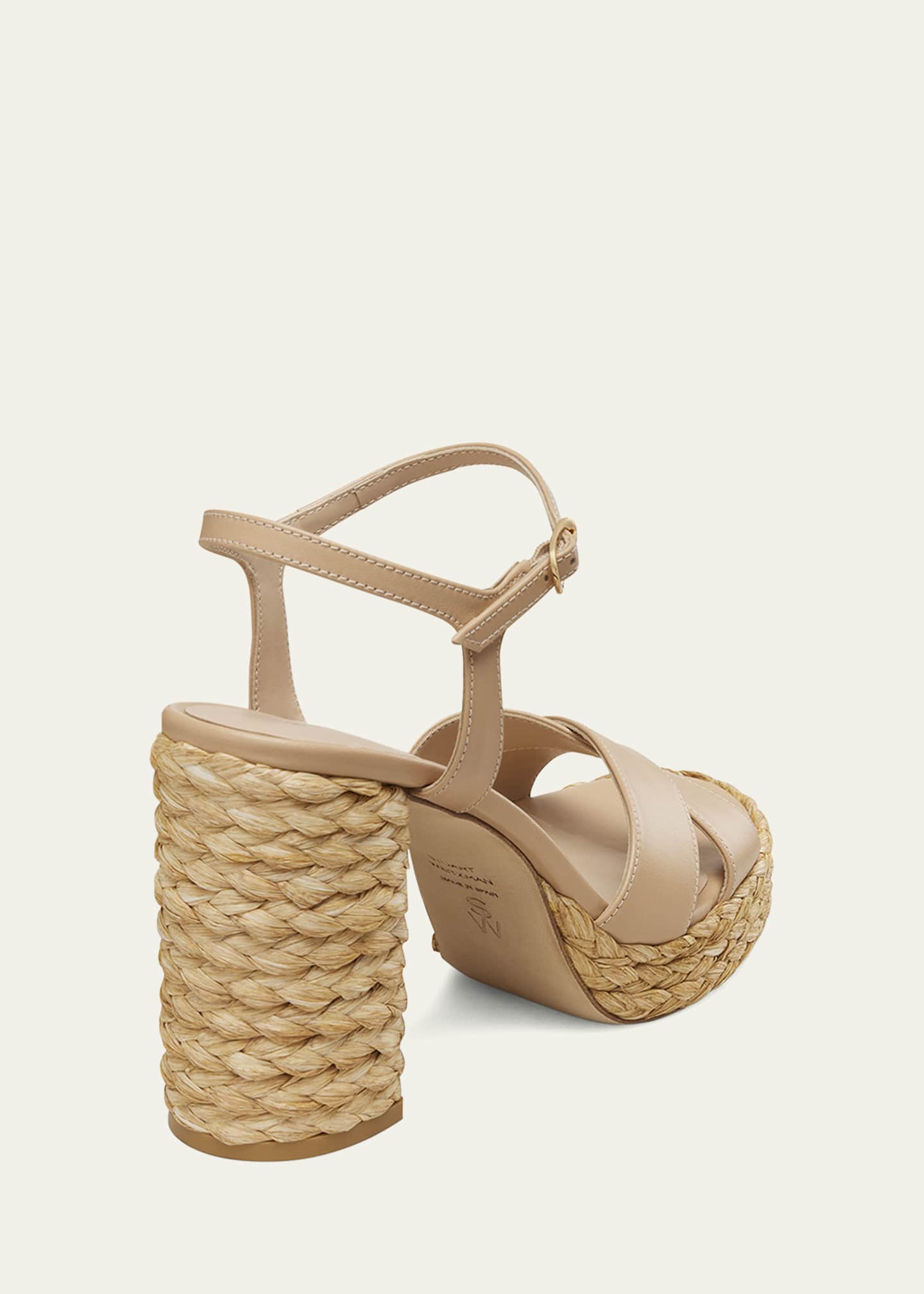 Stuart Weitzman Dayna Leather Crisscross Platform Sandals Image 3 of 5
