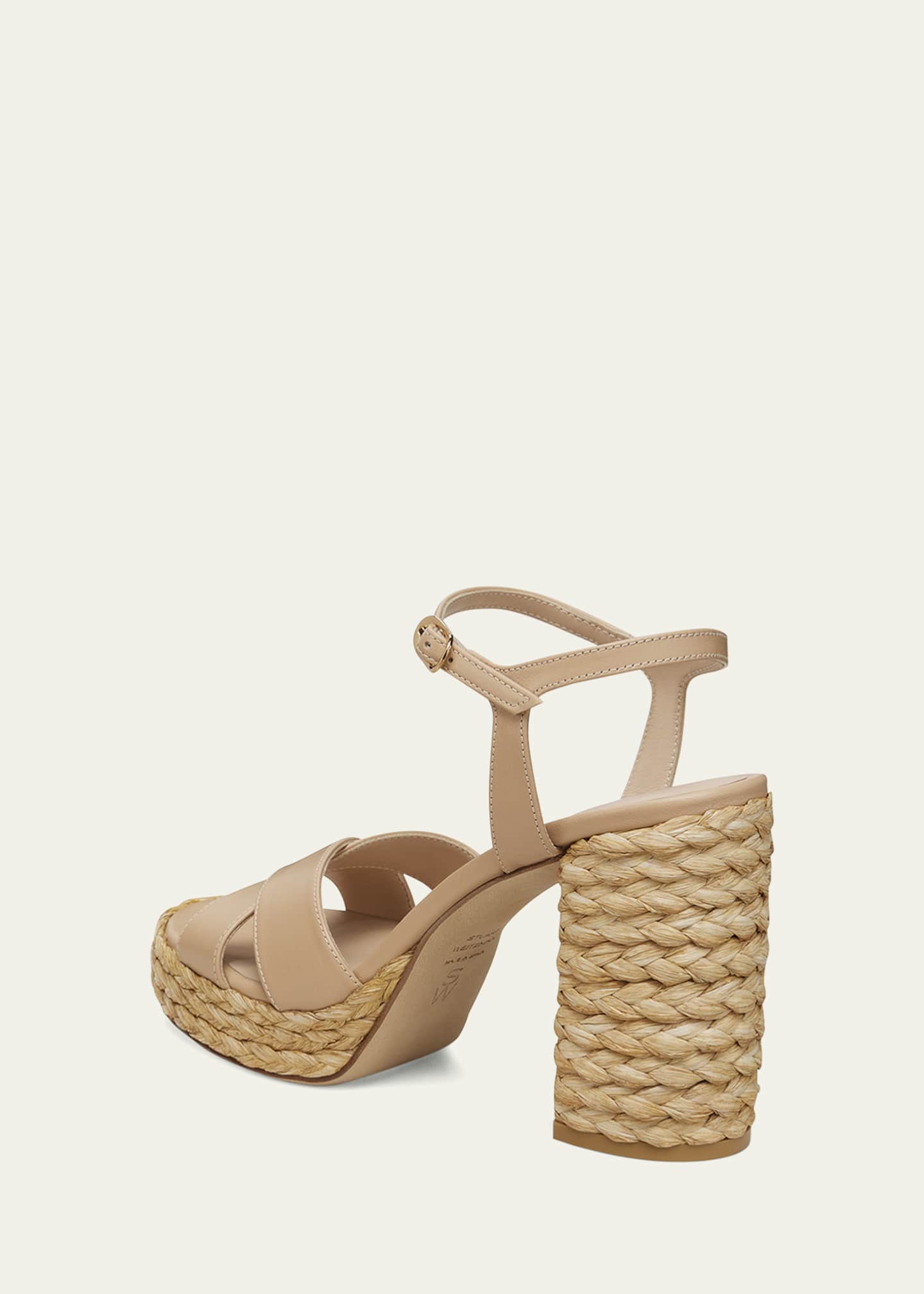 Stuart Weitzman Dayna Leather Crisscross Platform Sandals Image 4 of 5