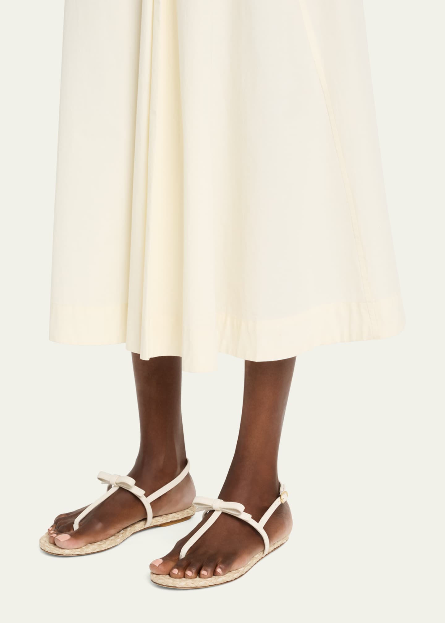 Stuart Weitzman Felicity Leather Bow Espadrille Sandals Image 2 of 6