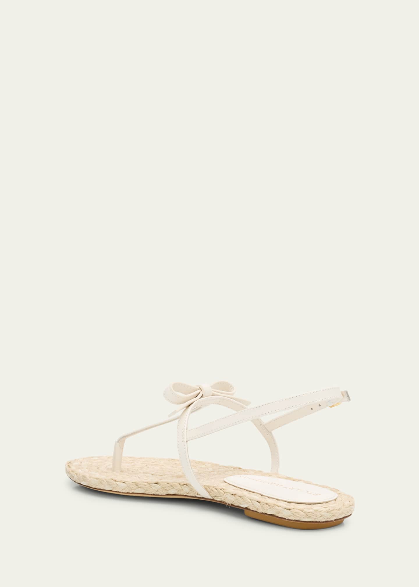 Stuart Weitzman Felicity Leather Bow Espadrille Sandals Image 4 of 6