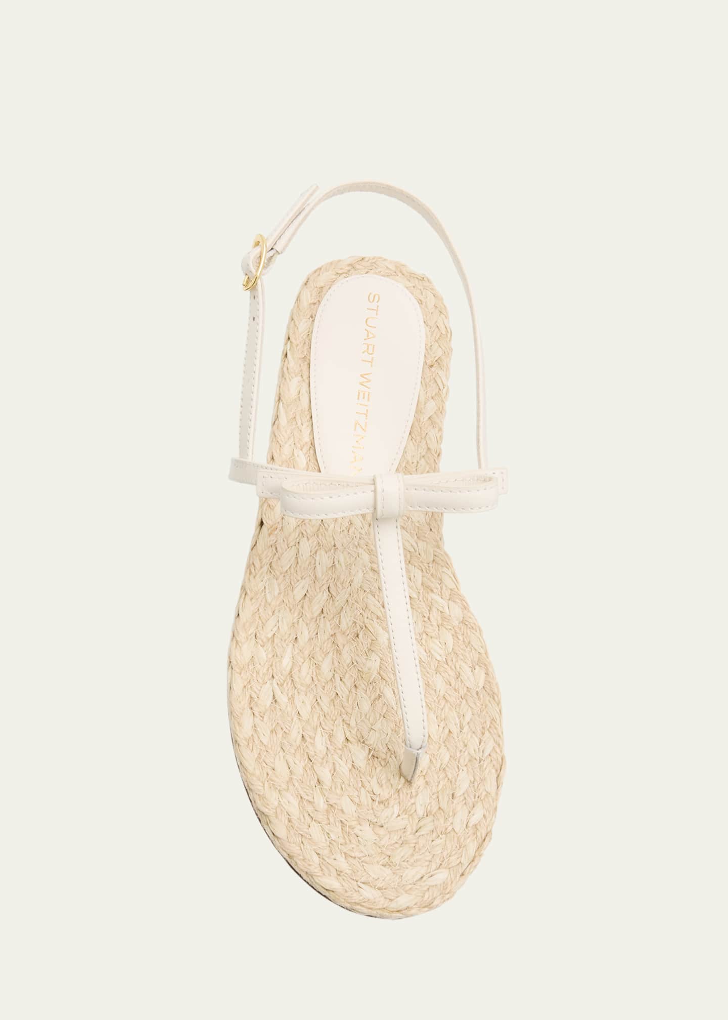 Stuart Weitzman Felicity Leather Bow Espadrille Sandals Image 6 of 6