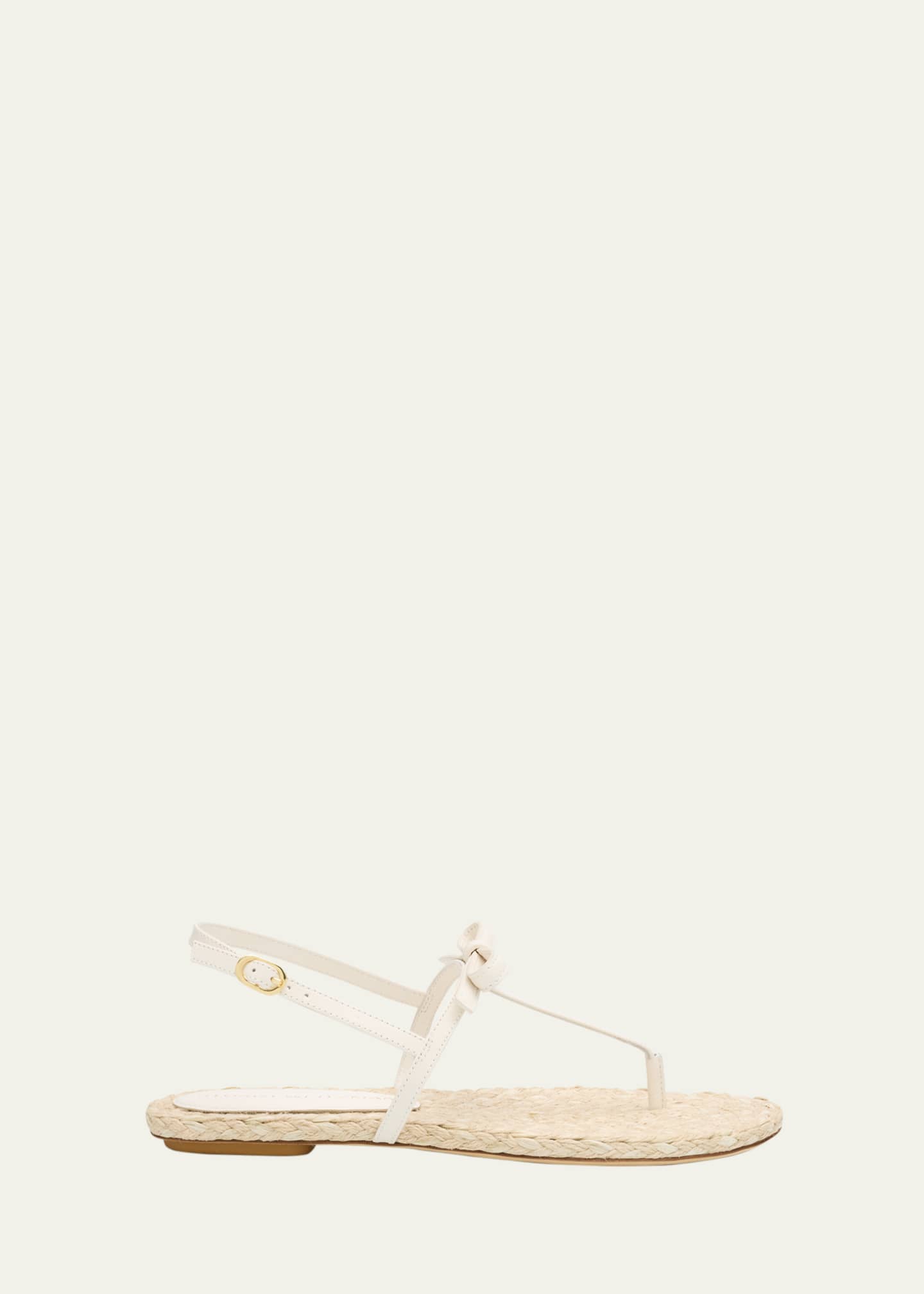 Stuart Weitzman Felicity Leather Bow Espadrille Sandals Image 1 of 6