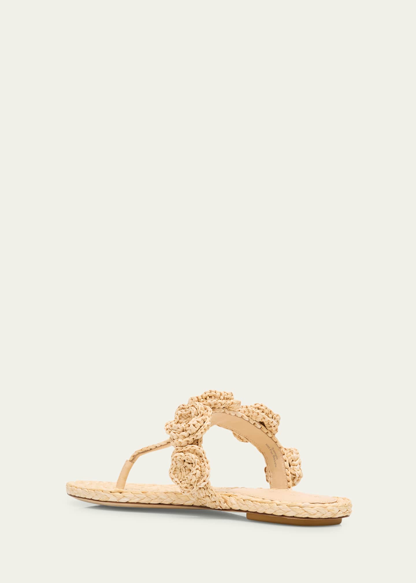 Stuart Weitzman Magnolia Raffia T-Strap Sandals Image 4 of 6