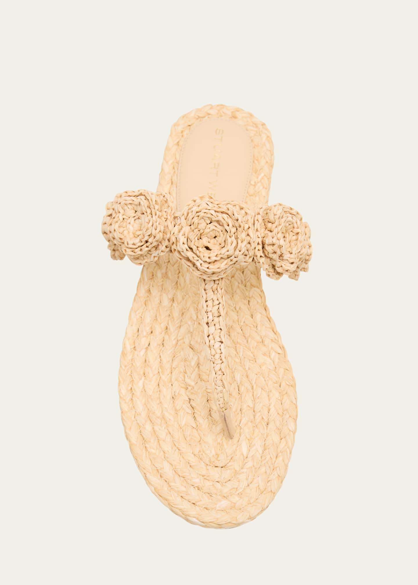 Stuart Weitzman Magnolia Raffia T-Strap Sandals Image 6 of 6