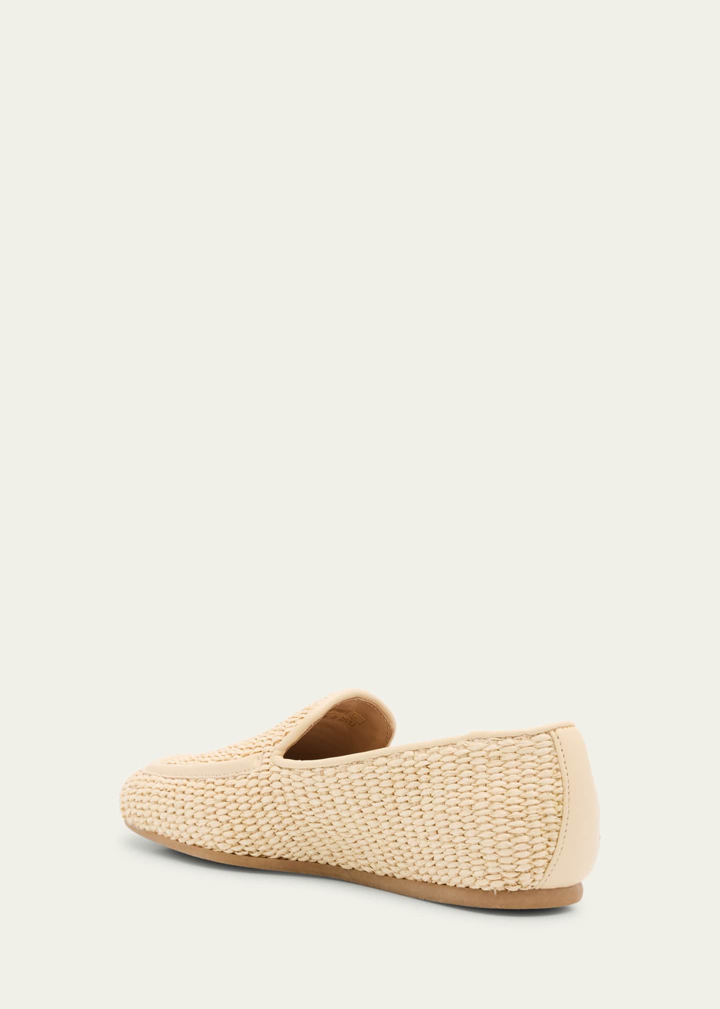 Stuart Weitzman Lee Woven Raffia Slip-On Loafers Image 4 of 6