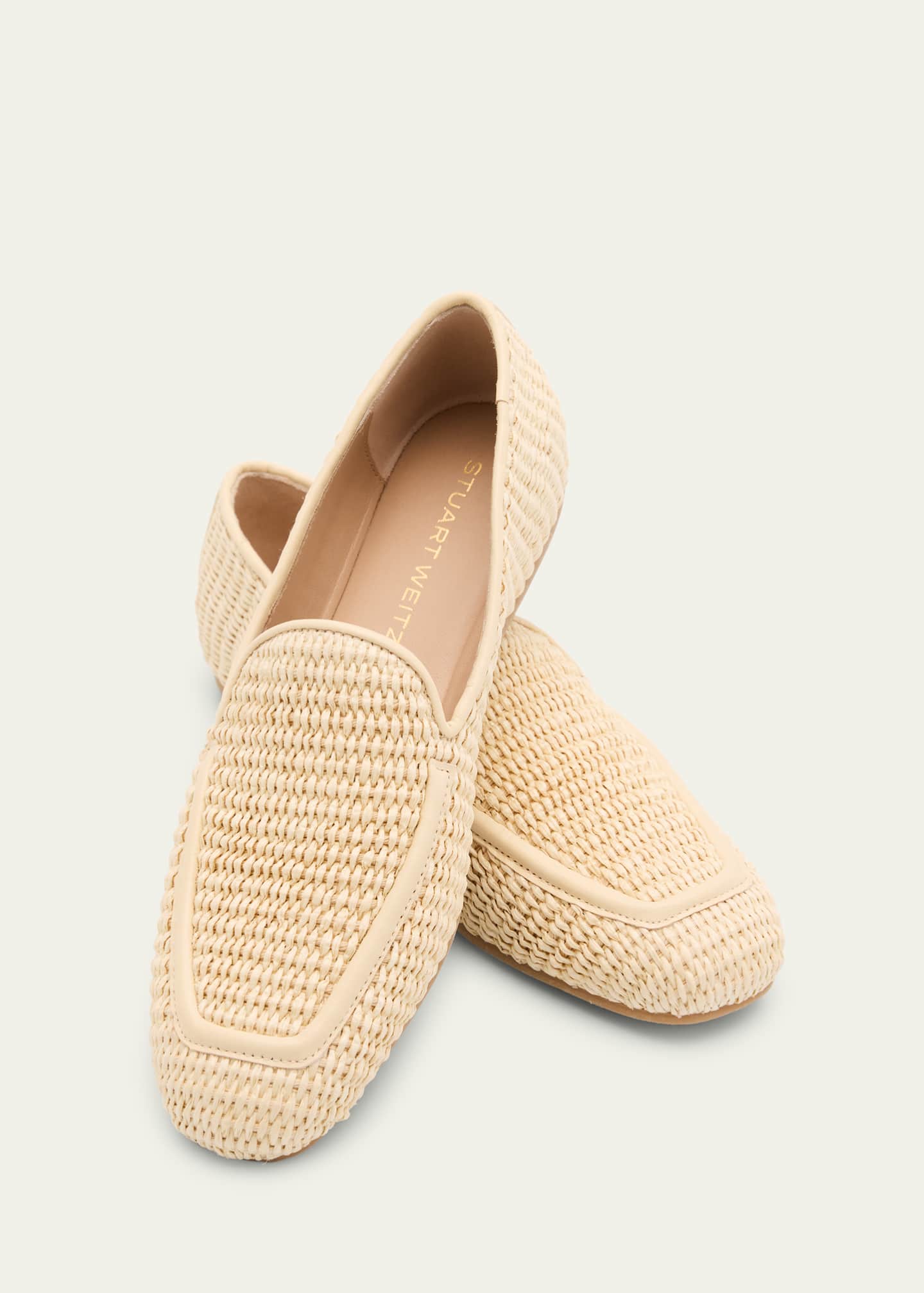 Stuart Weitzman Lee Woven Raffia Slip-On Loafers Image 5 of 6