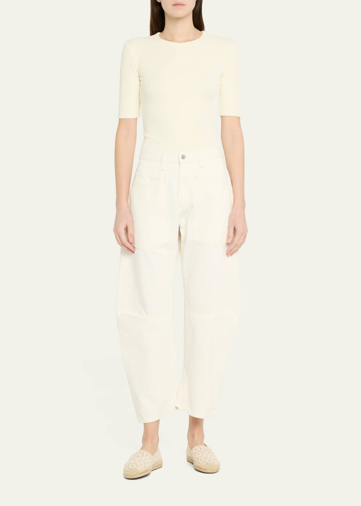 Stuart Weitzman Bareitall Cotton Espadrille Loafers Image 3 of 6