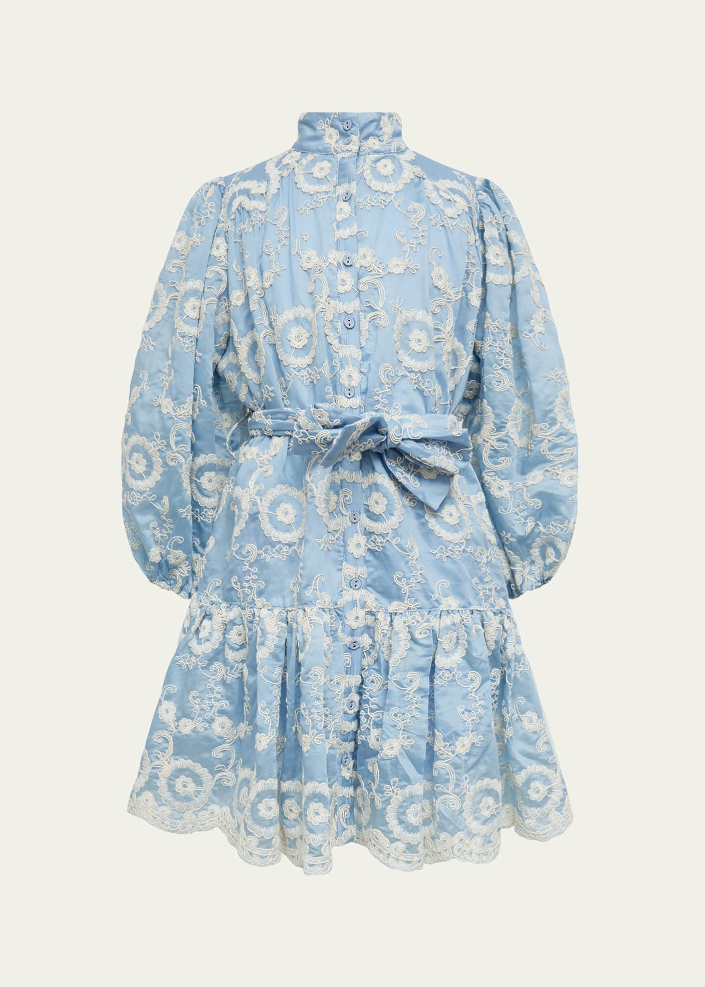 Bardot Junior Girl's Mila Floral-Embroidered Flounce Mini Shirtdress, Size 4-16 Image 1 of 2