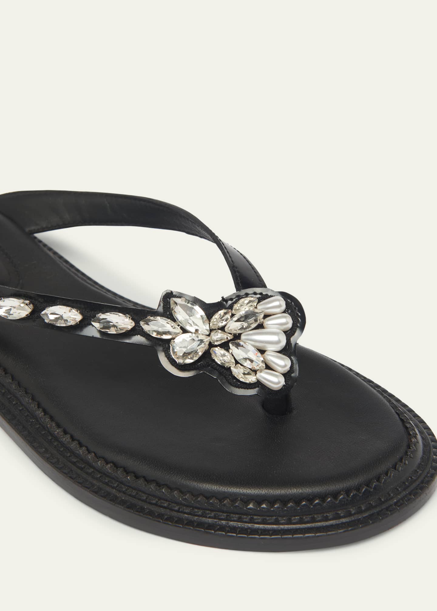 Simone Rocha Flower Embellished Thong Flat Sandals Image 5 of 6