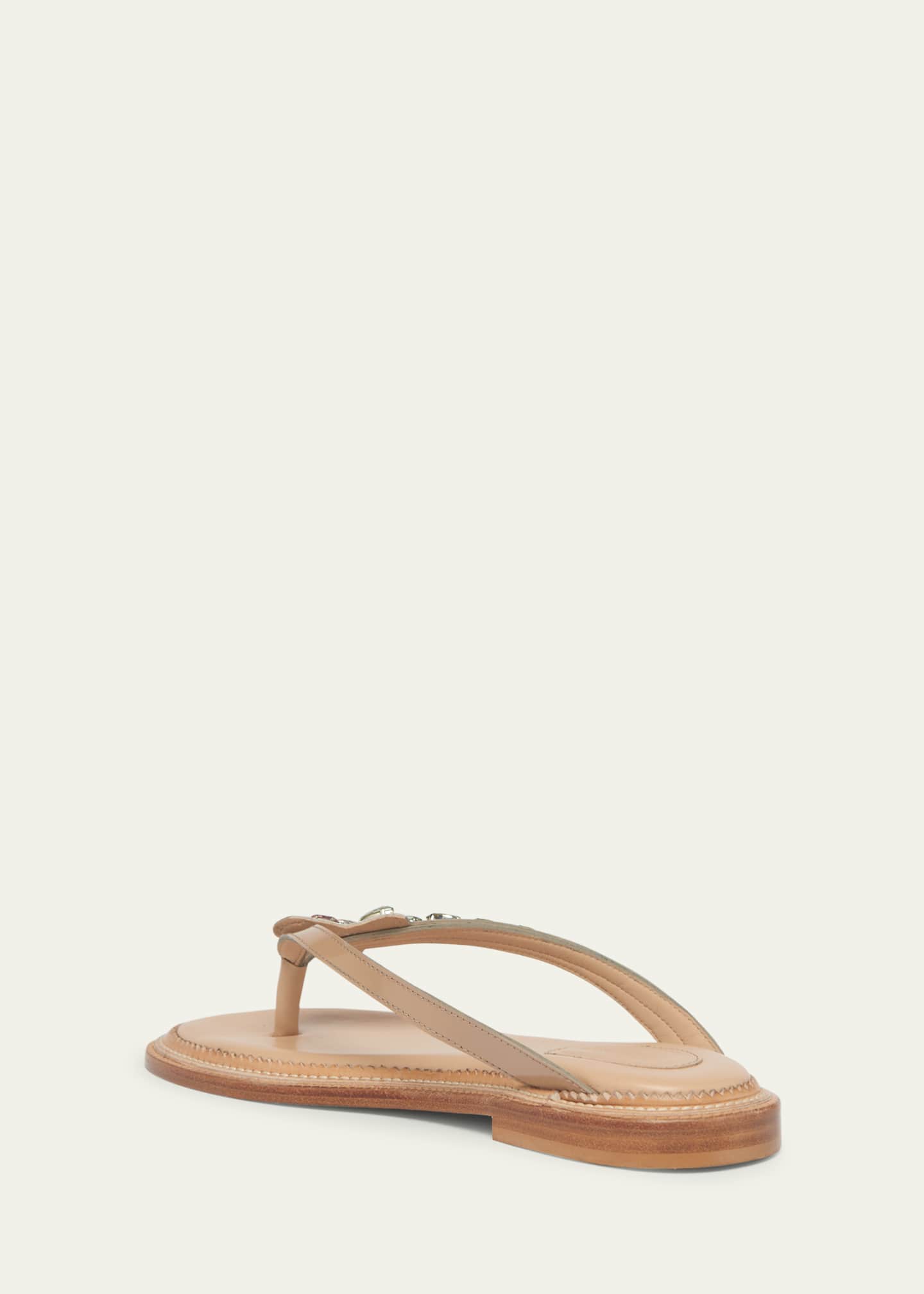 Simone Rocha Flower Embellished Thong Flat Sandals