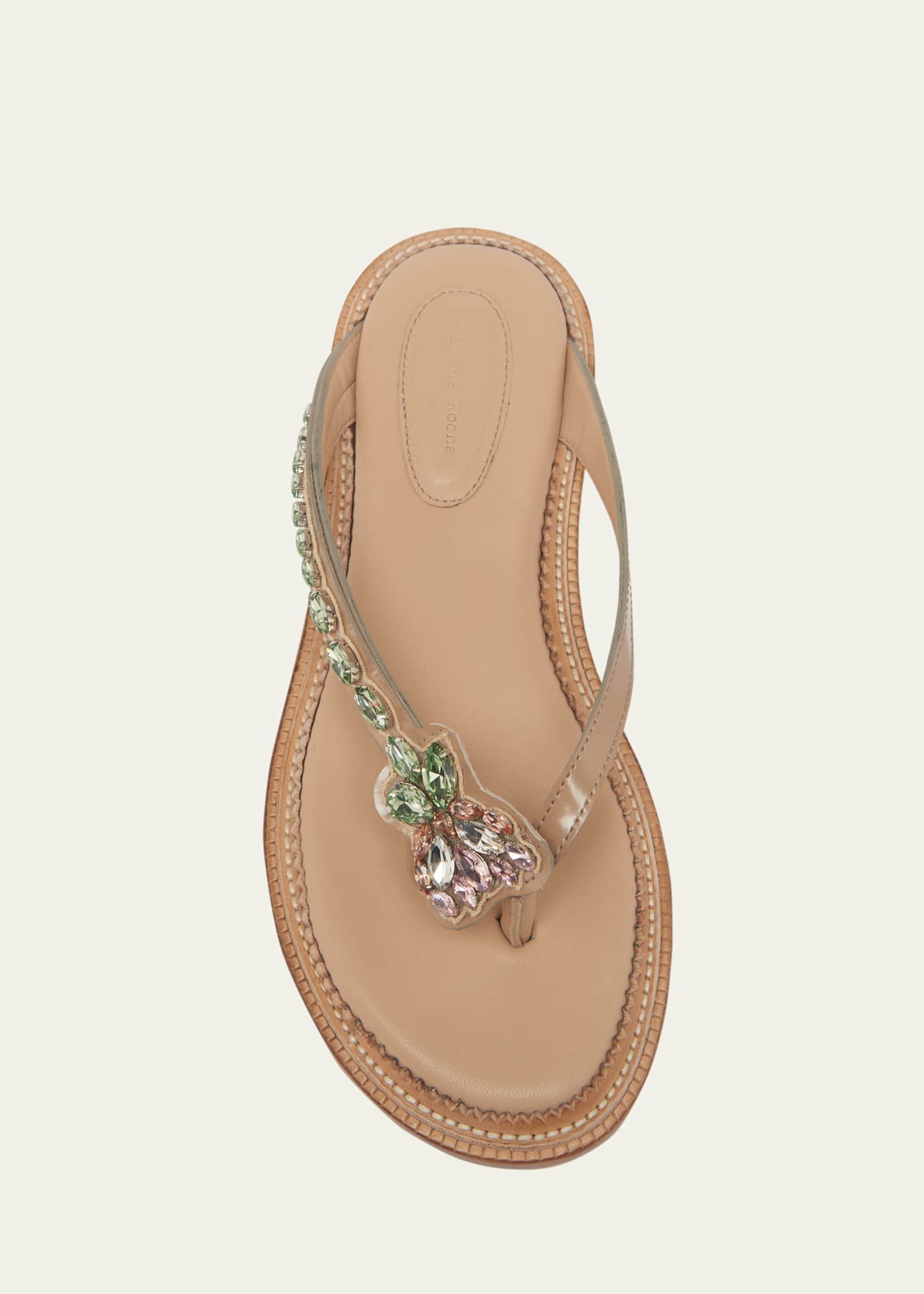 Simone Rocha Flower Embellished Thong Flat Sandals
