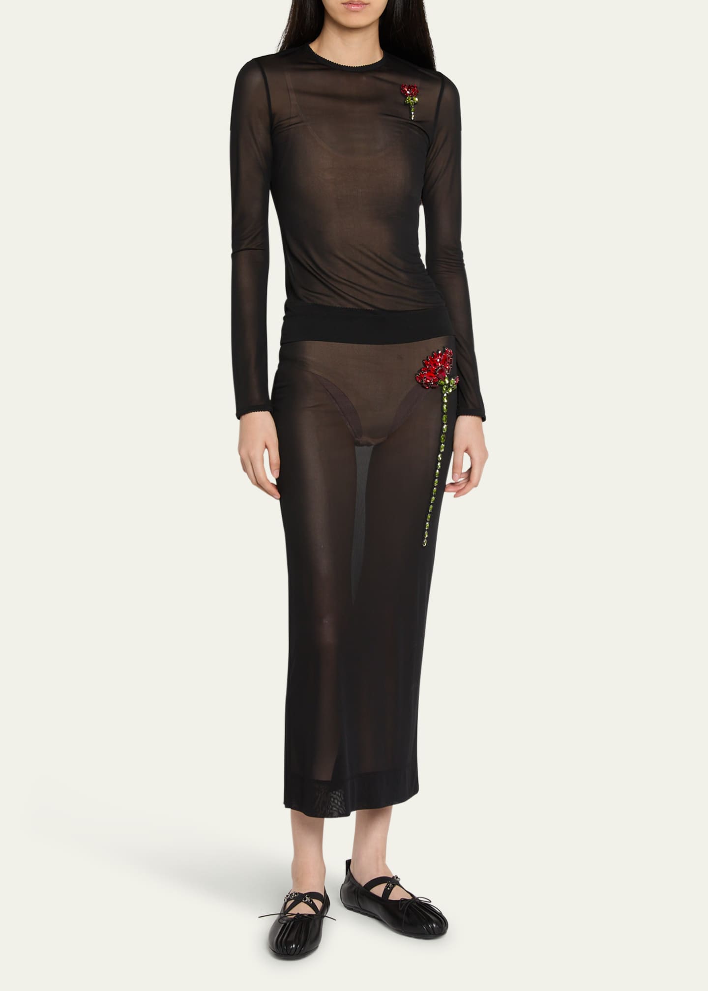 Simone Rocha Embellished Grip Ballerina Flats Image 3 of 6