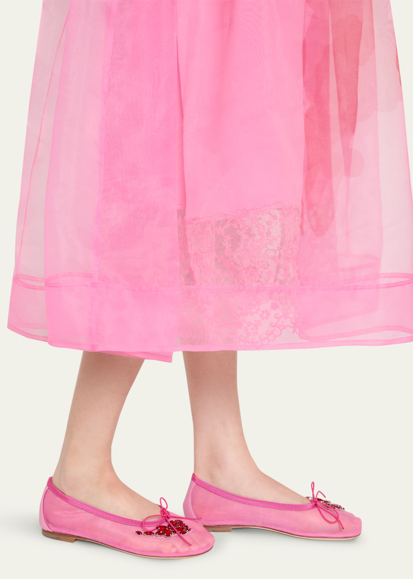 Simone Rocha Embellished Mesh Ballerina Flats Image 2 of 6