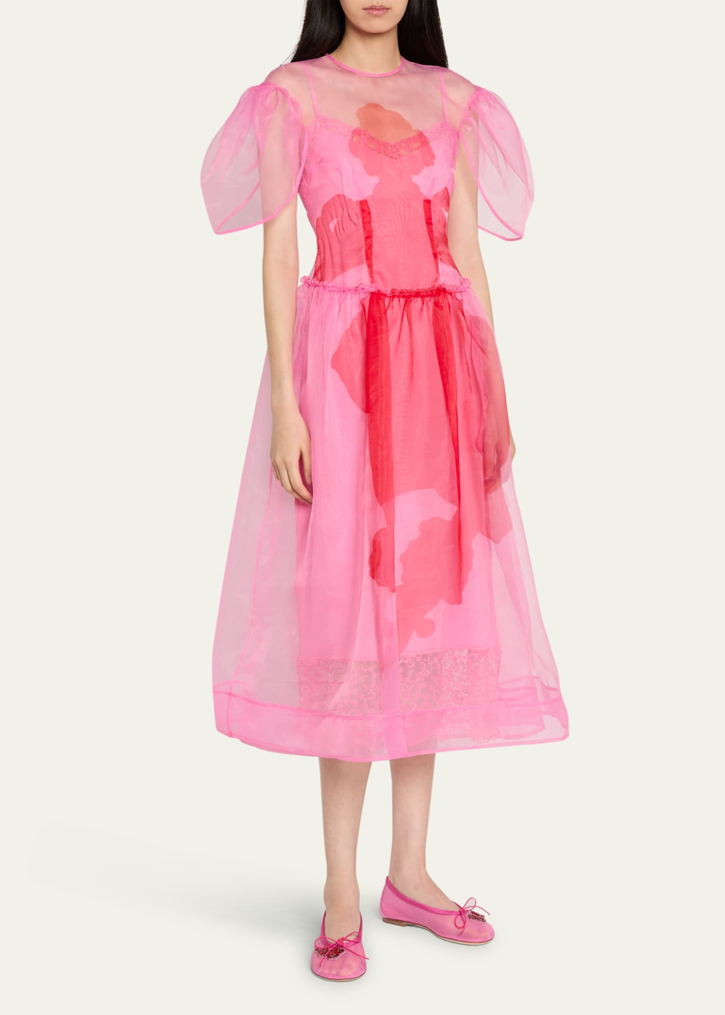 Simone Rocha Embellished Mesh Ballerina Flats Image 3 of 6