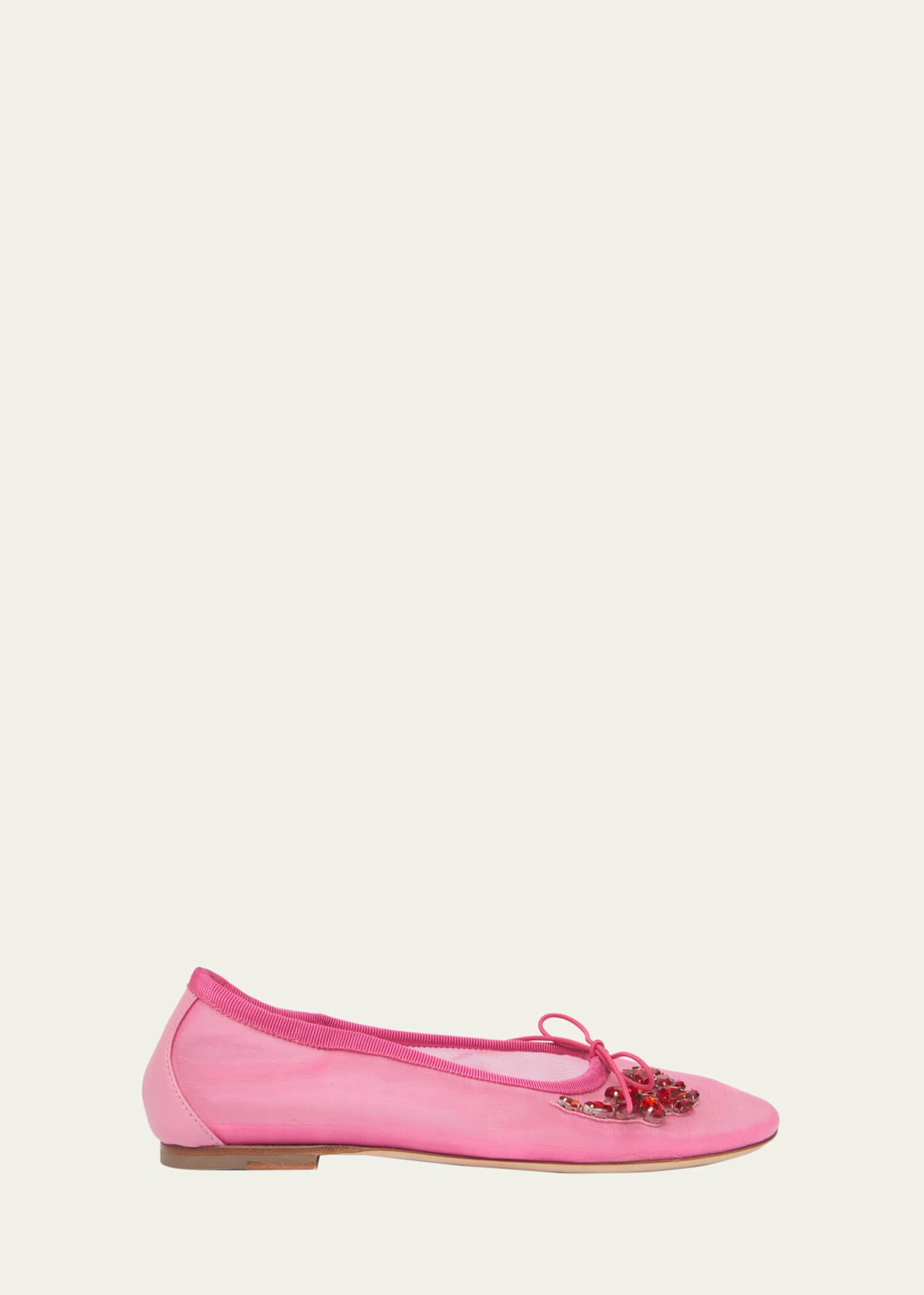 Simone Rocha Embellished Mesh Ballerina Flats Image 1 of 6